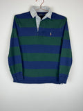 Ralph Lauren Dark Green and Navy Striped Rugby Shirt