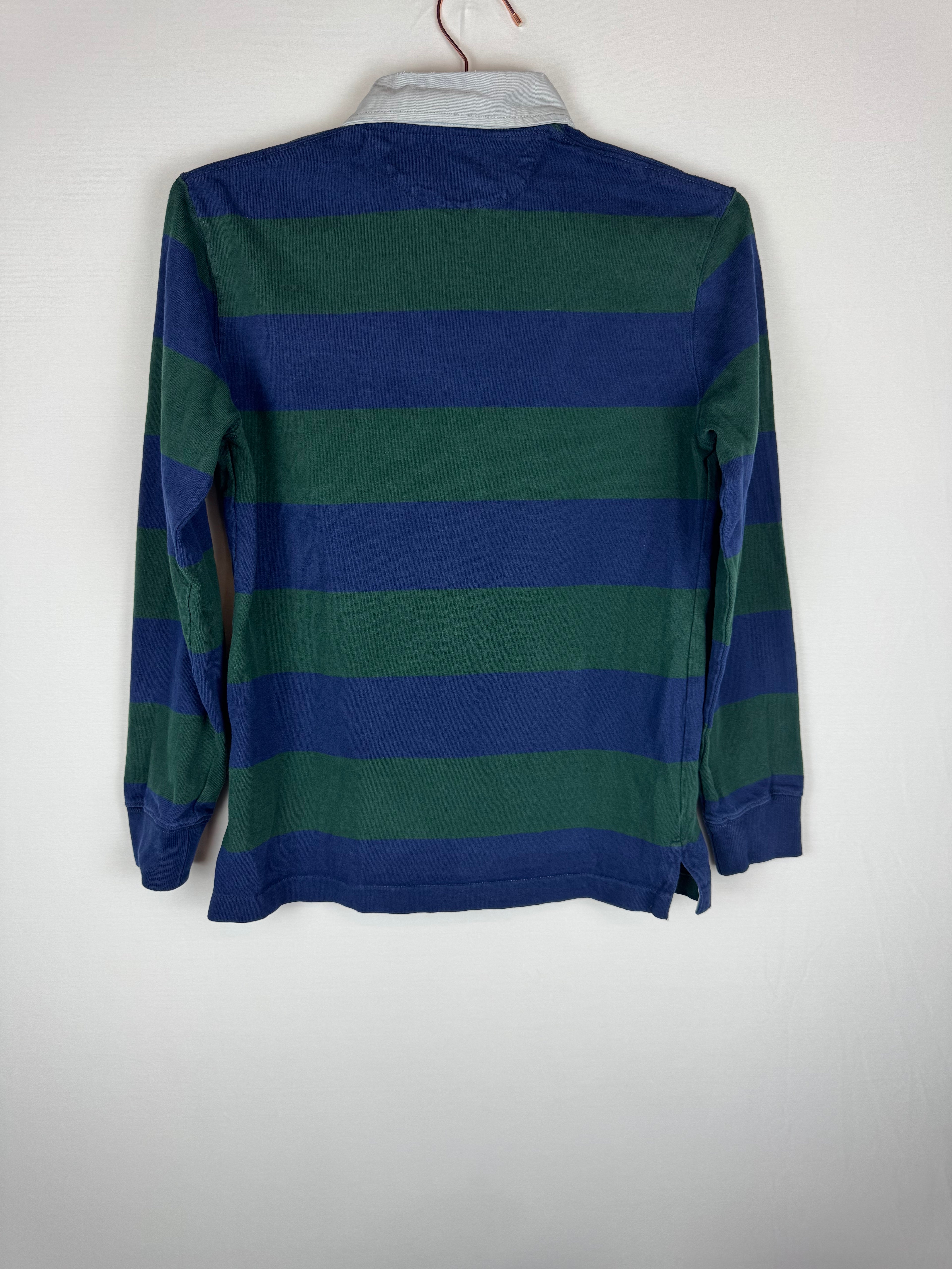 Ralph Lauren Dark Green and Navy Striped Rugby Shirt