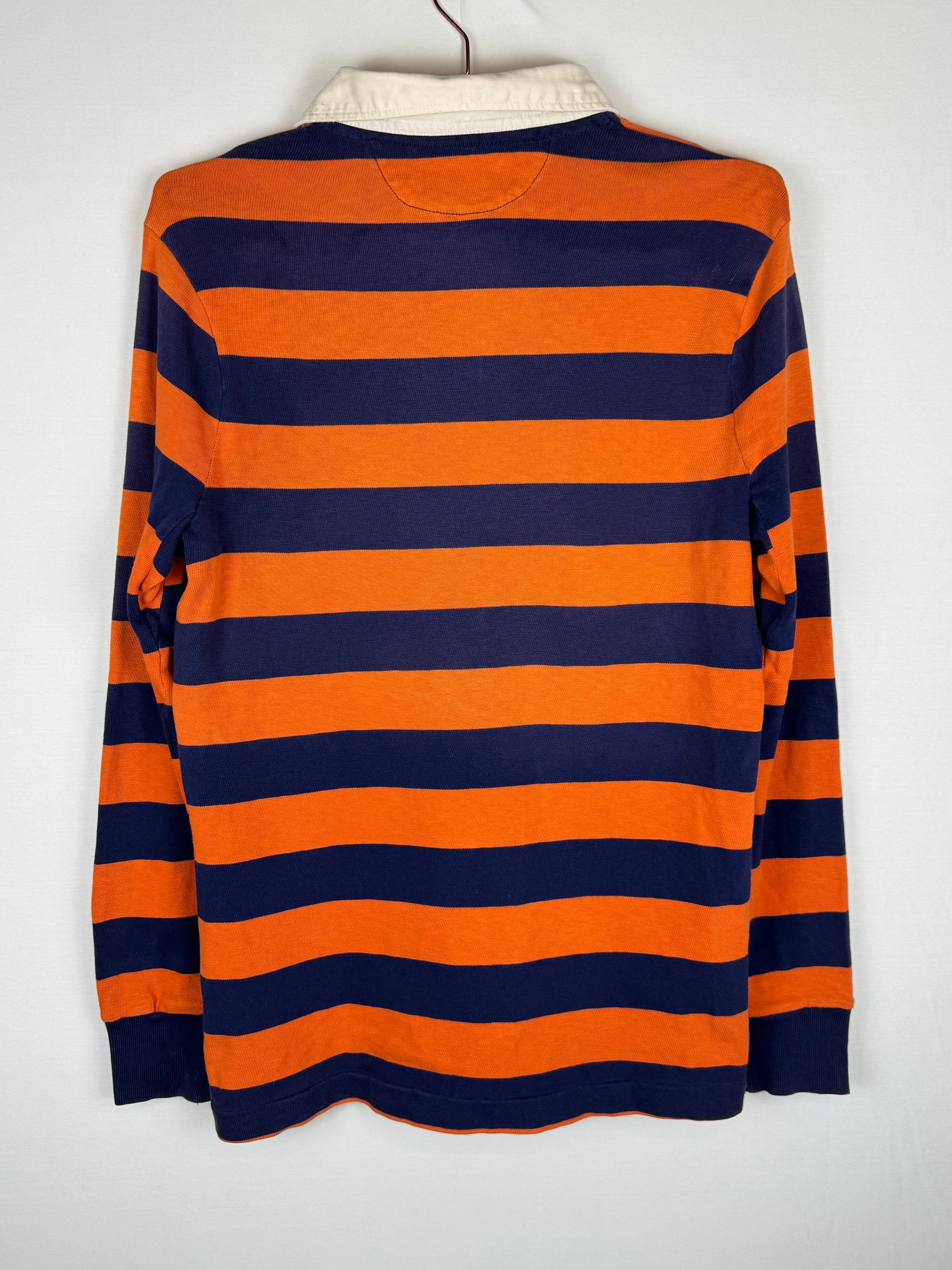 Ralph Lauren Striped Orange and Navy Rugby Shirt