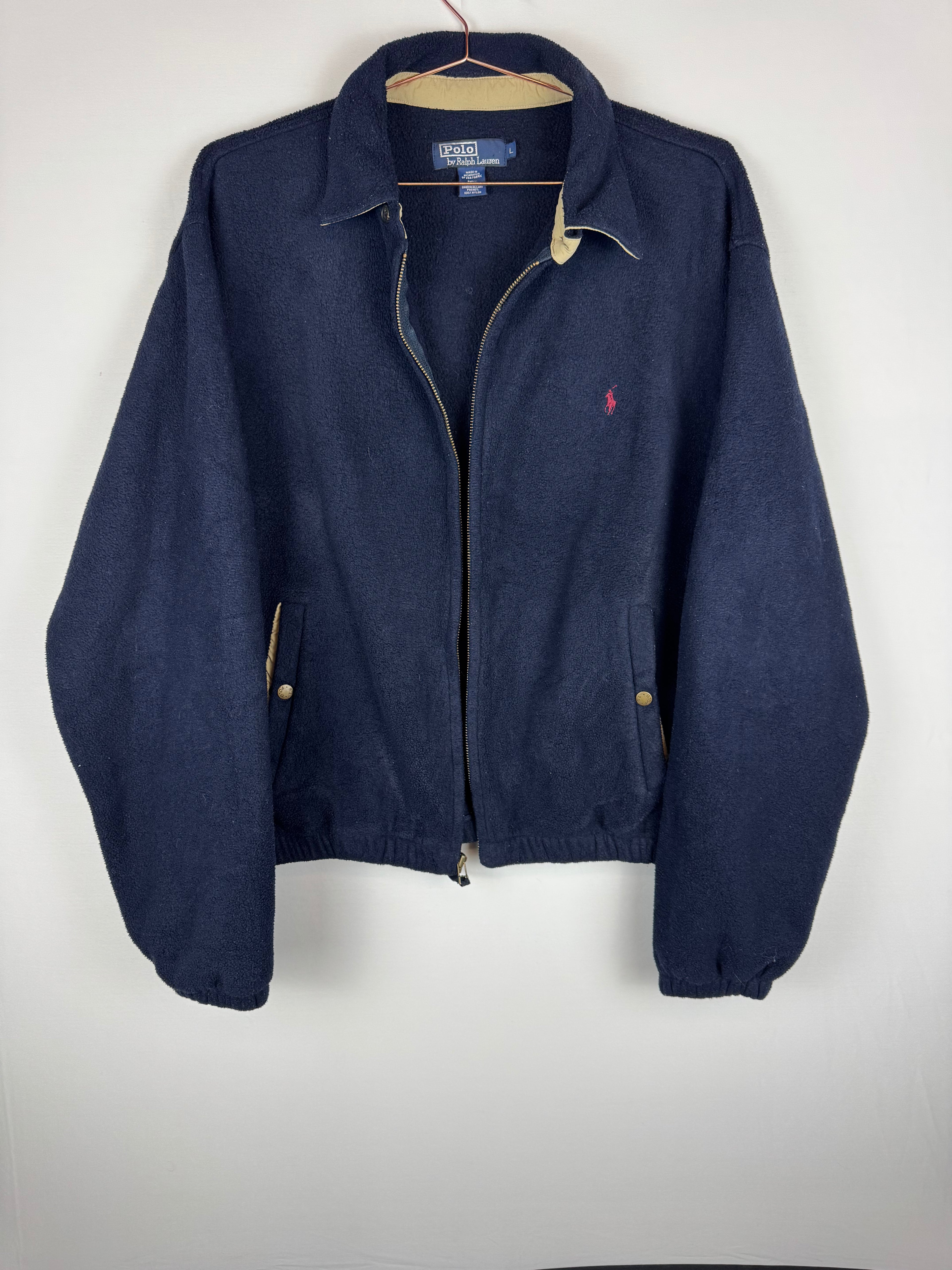 Ralph Lauren Navy Harrington Style Full-Zip Fleece