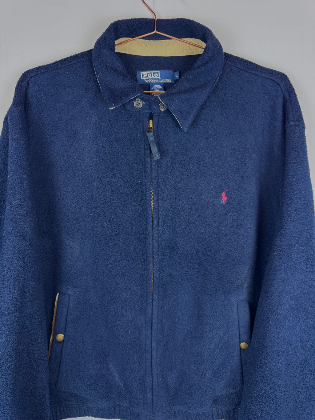 Ralph Lauren Navy Harrington Style Full-Zip Fleece