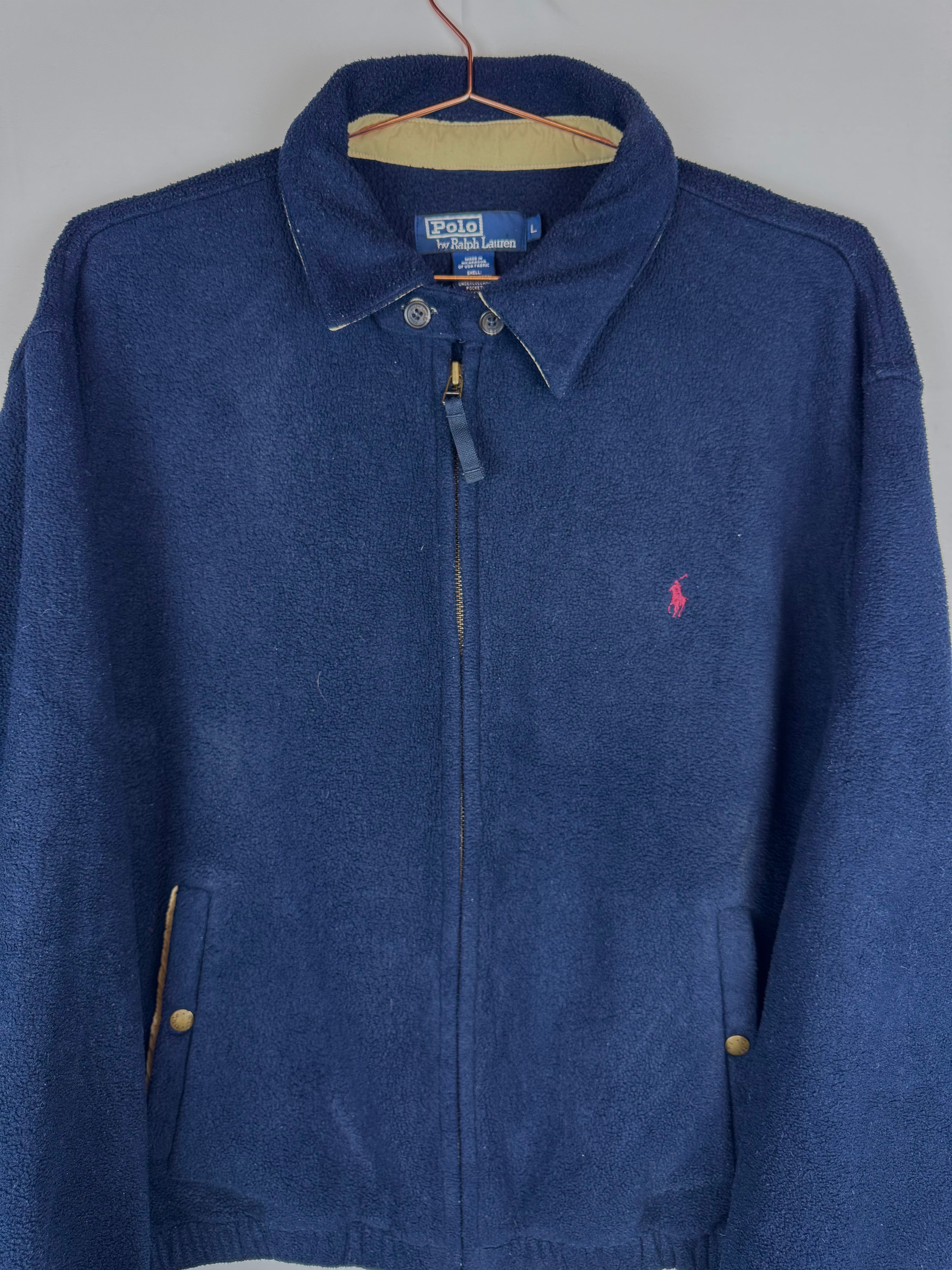 Ralph Lauren Navy Harrington Style Full-Zip Fleece