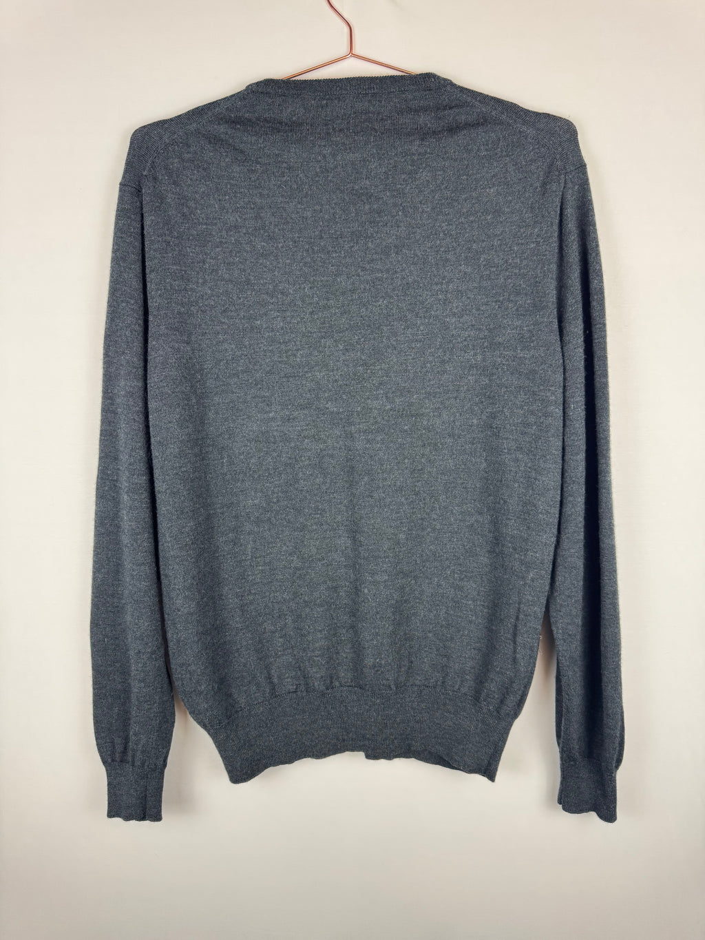 Ralph Lauren Grey Merino Wool Knitted Crewneck