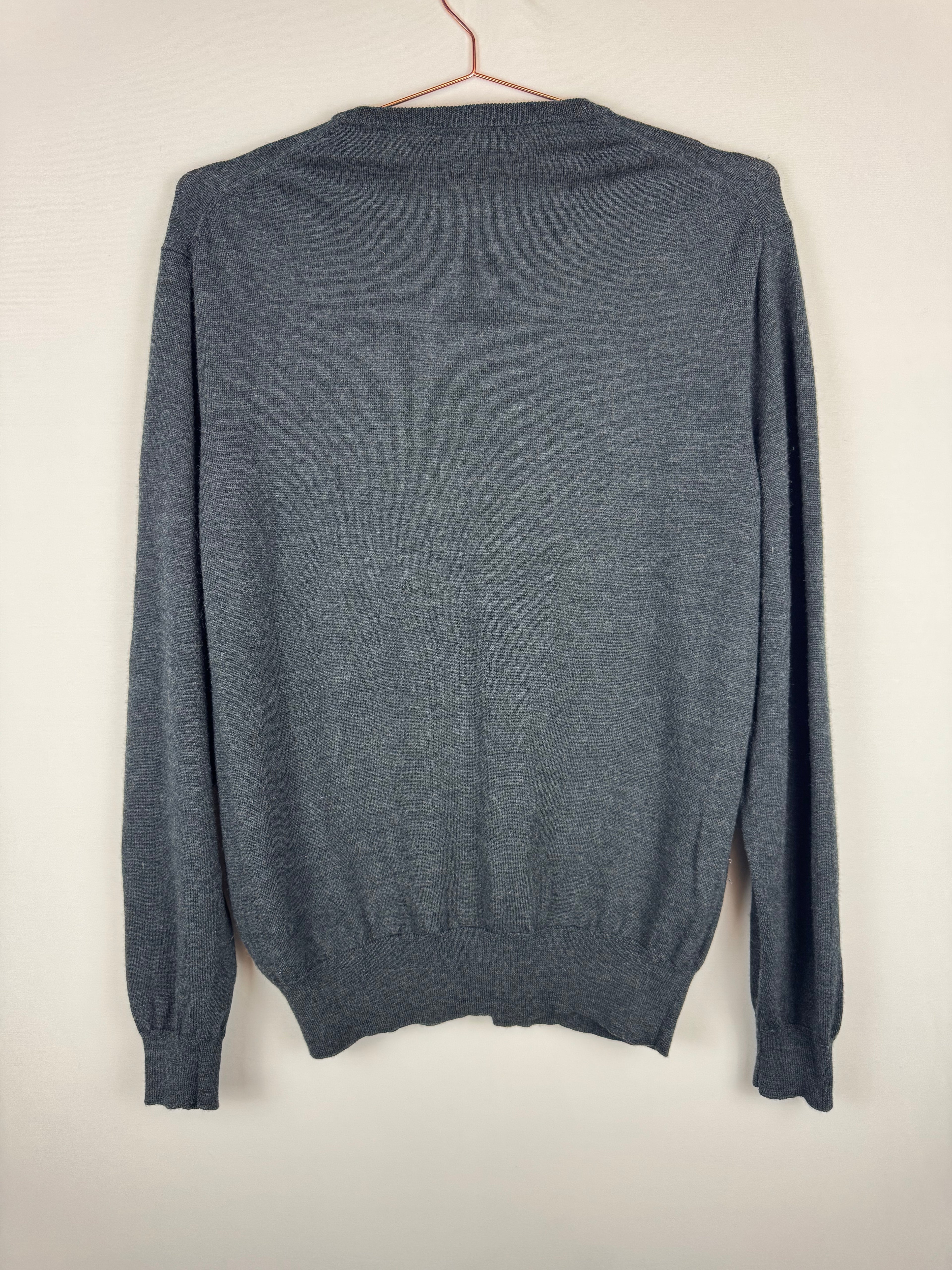 Ralph Lauren Grey Merino Wool Knitted Crewneck
