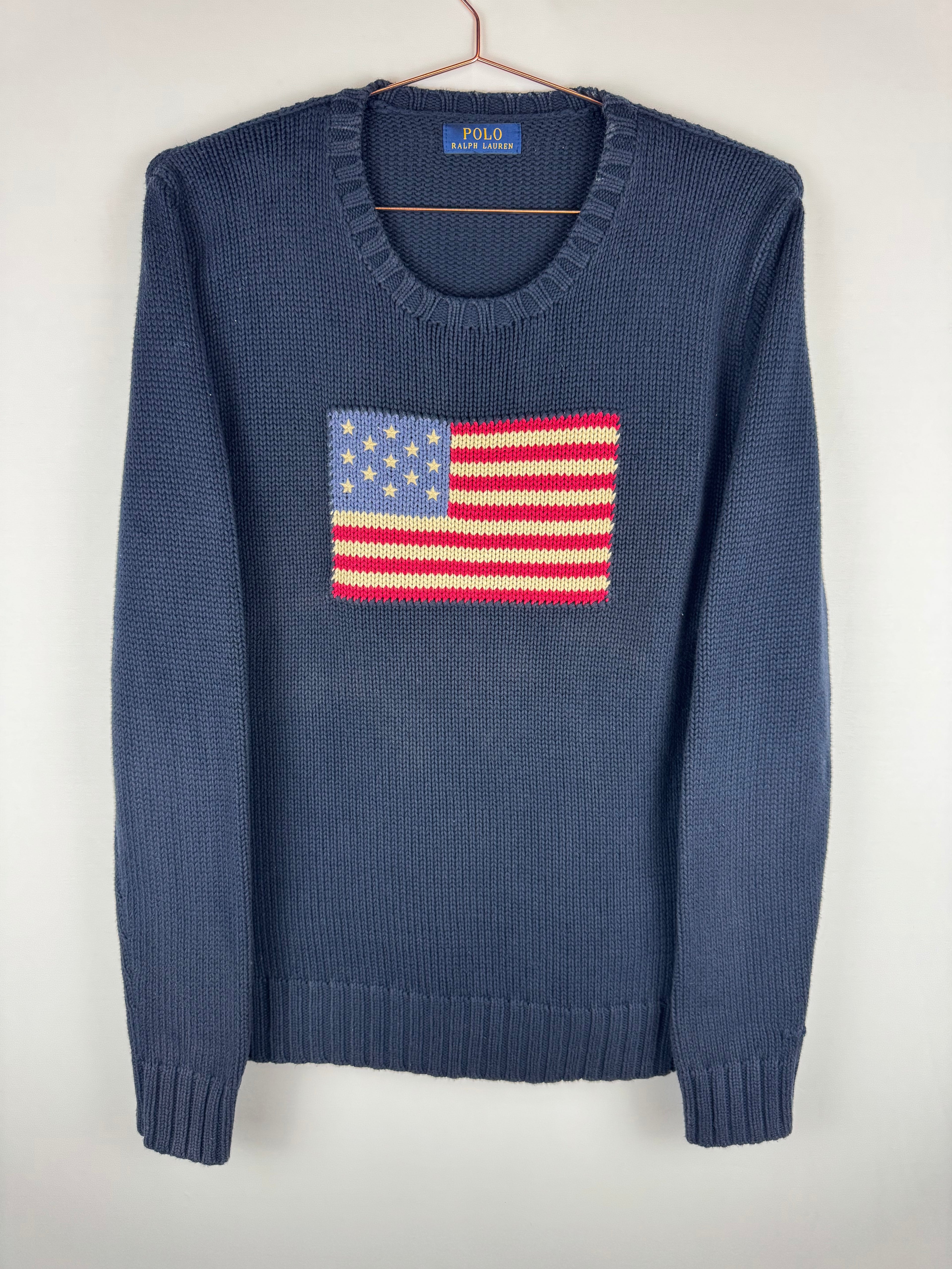 Ralph Lauren Navy Blue American Flag Knitted Jumper