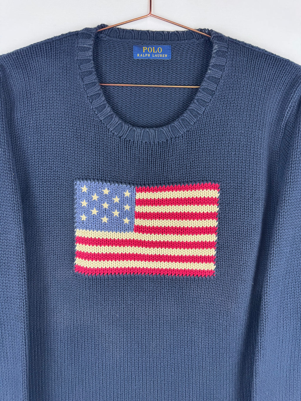 Ralph Lauren Navy Blue American Flag Knitted Jumper