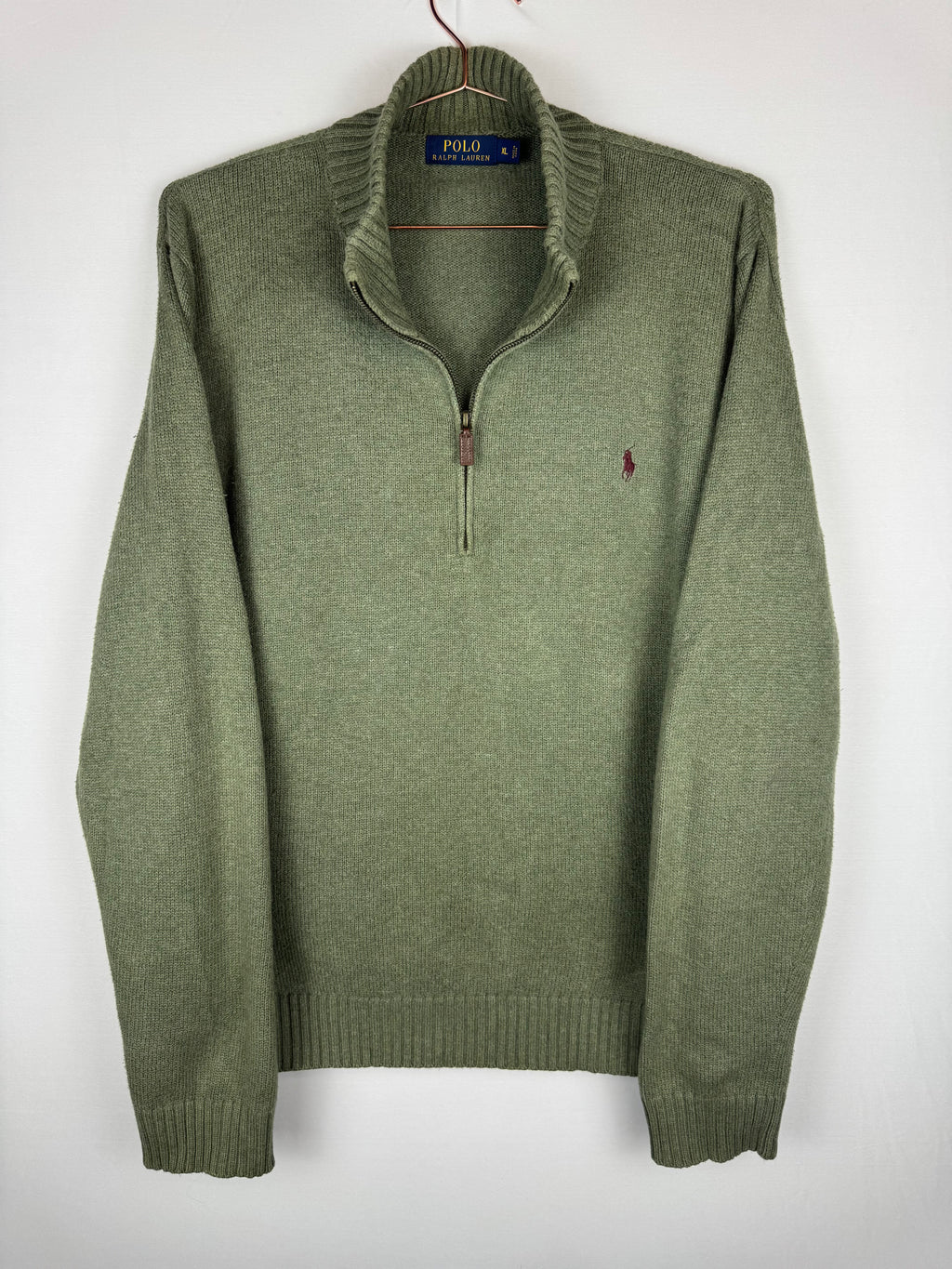 Ralph Lauren Sage Green Quarter-Zip Jumper