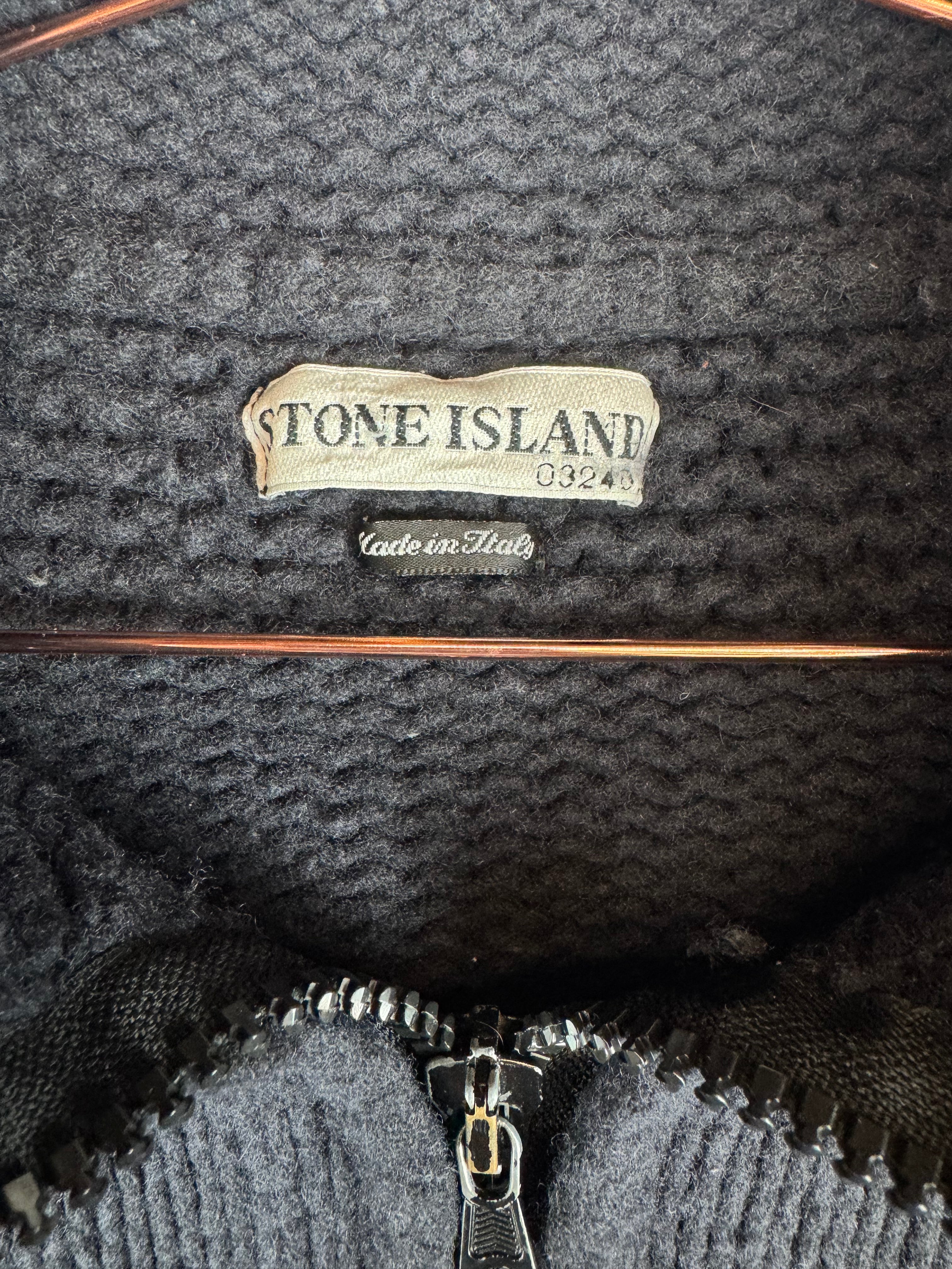 Stone Island Black Full-Zip Knitted Jumper