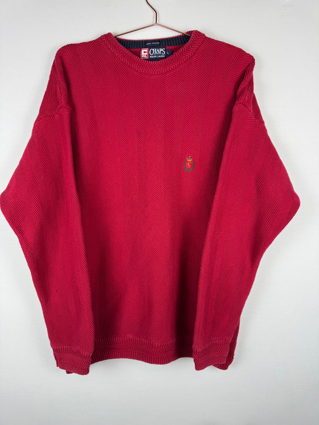 Chaps Ralph Lauren Red Crewneck Sweater