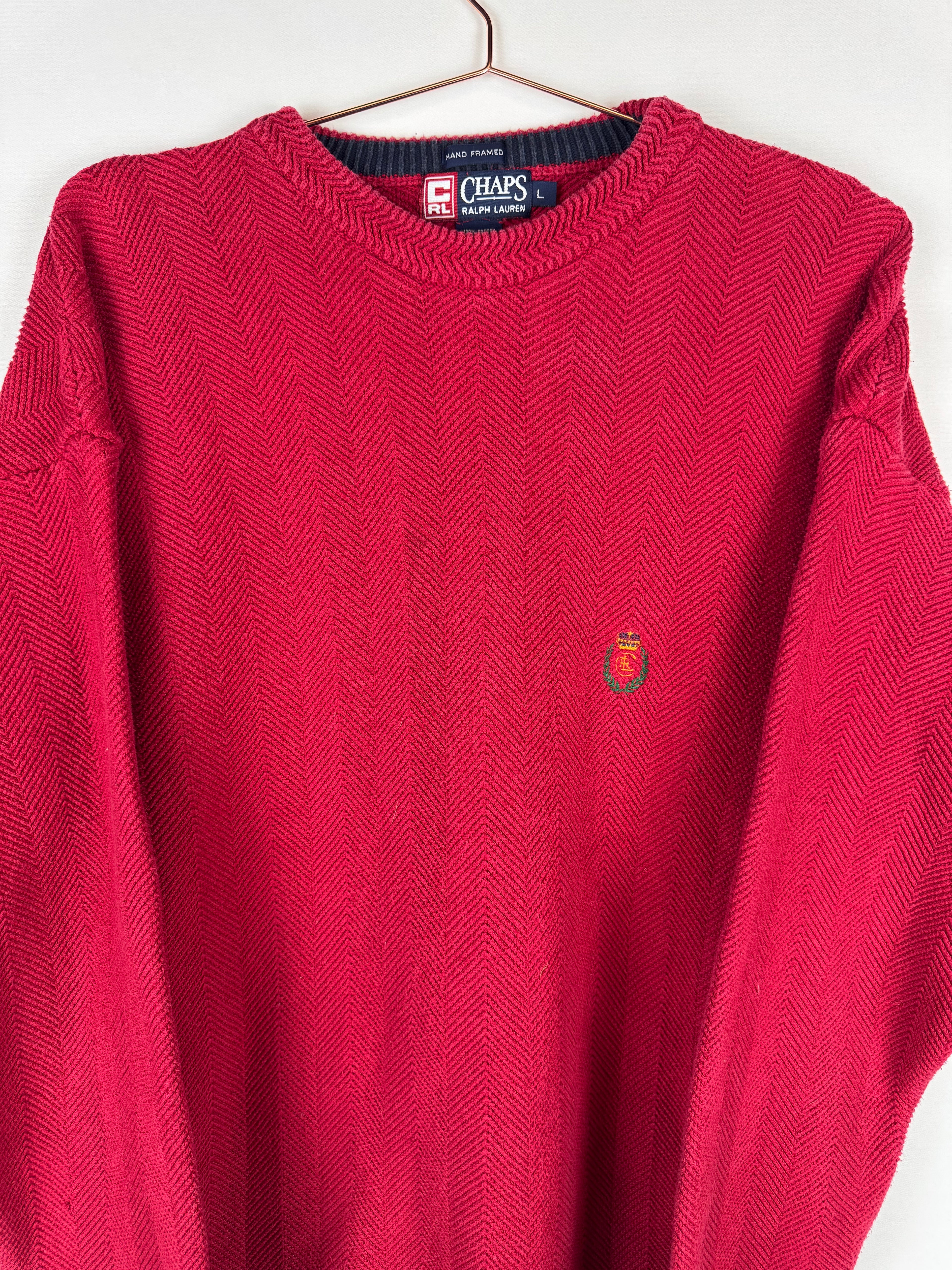 Chaps Ralph Lauren Red Crewneck Sweater