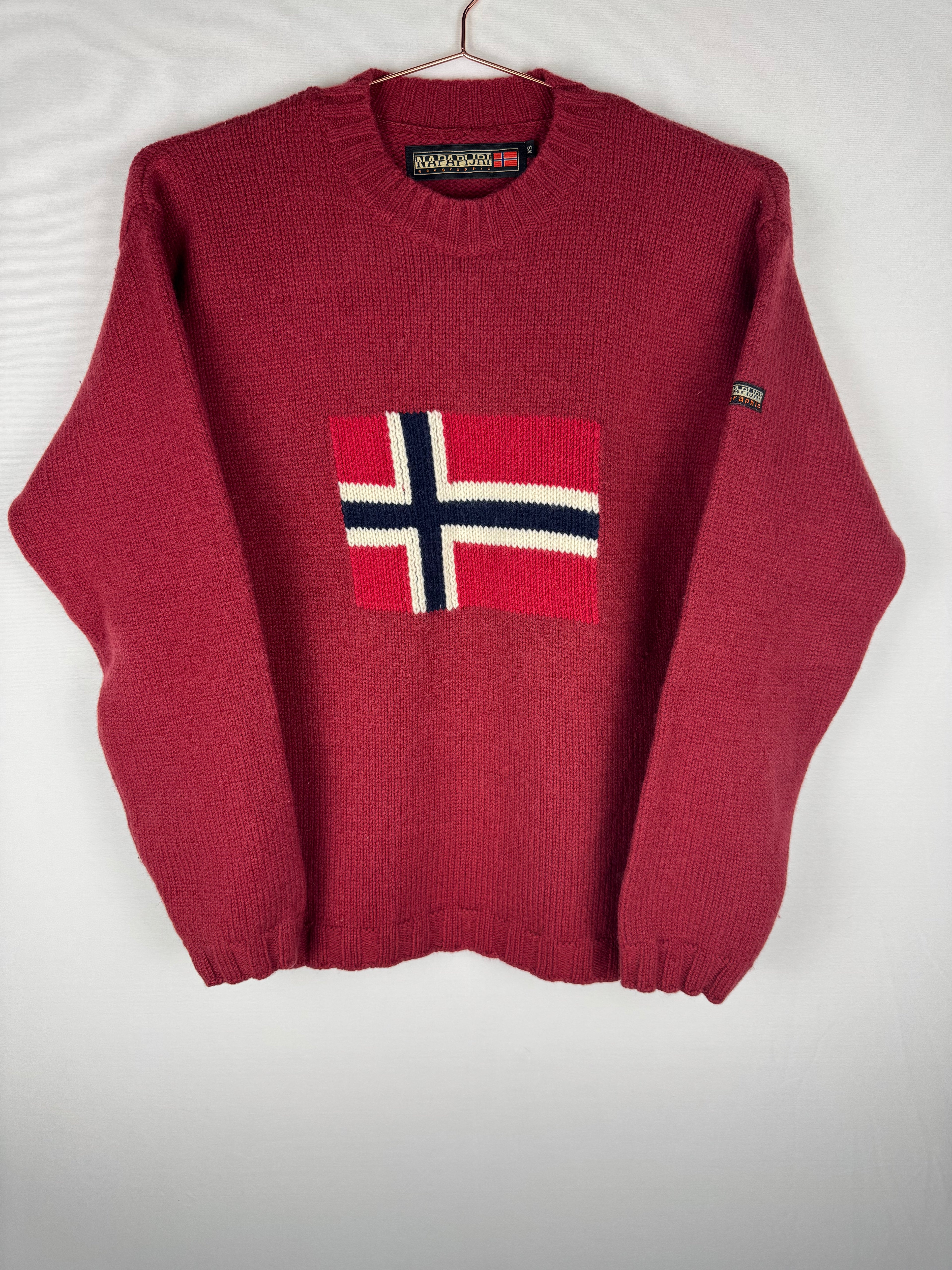 Napapijri Red Norwegian Flag Knitted Jumper
