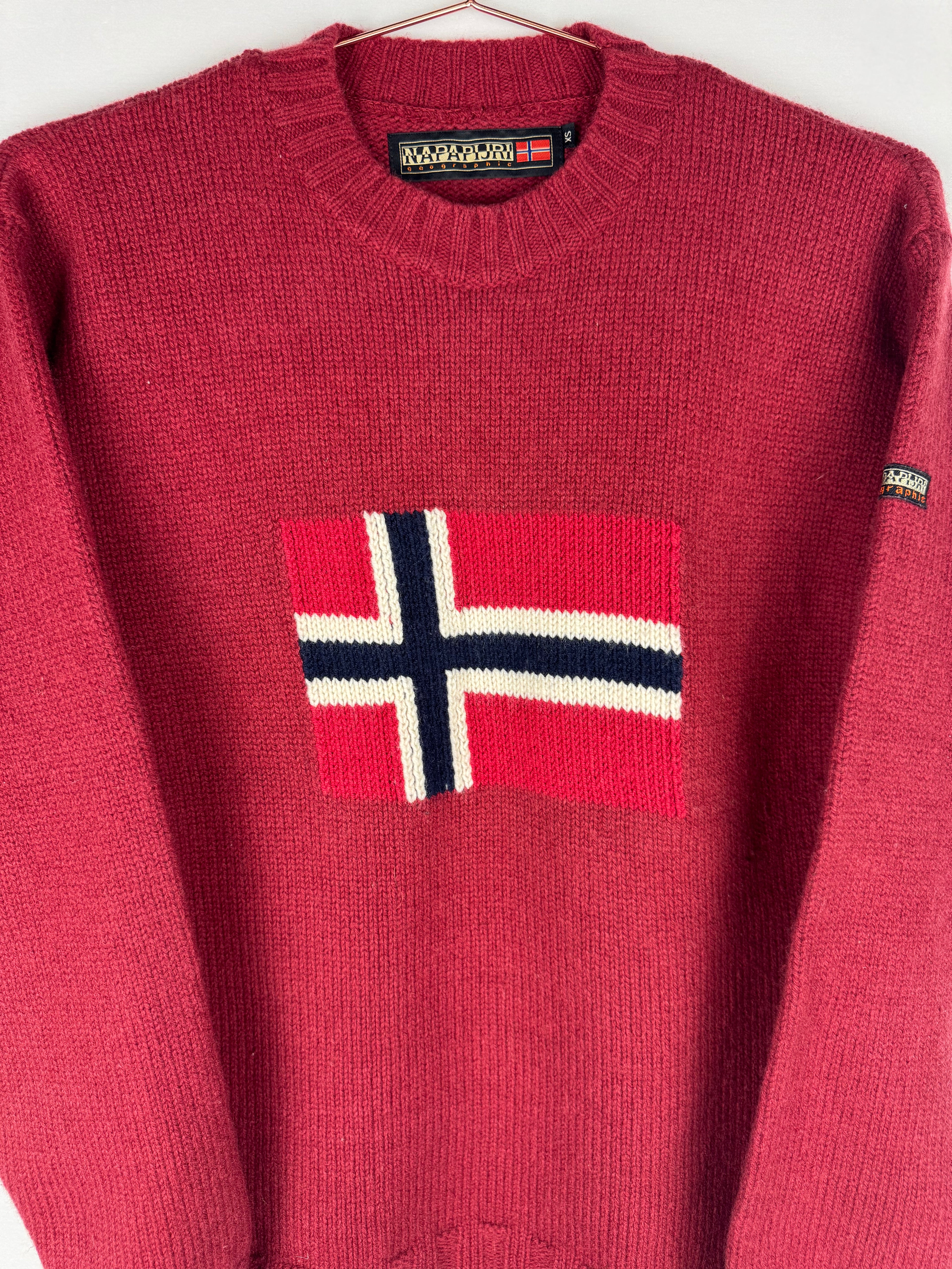 Napapijri Red Norwegian Flag Knitted Jumper