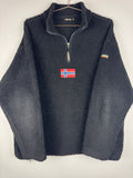 Black Napaijri Quarter-Zip Sherpa Fleece