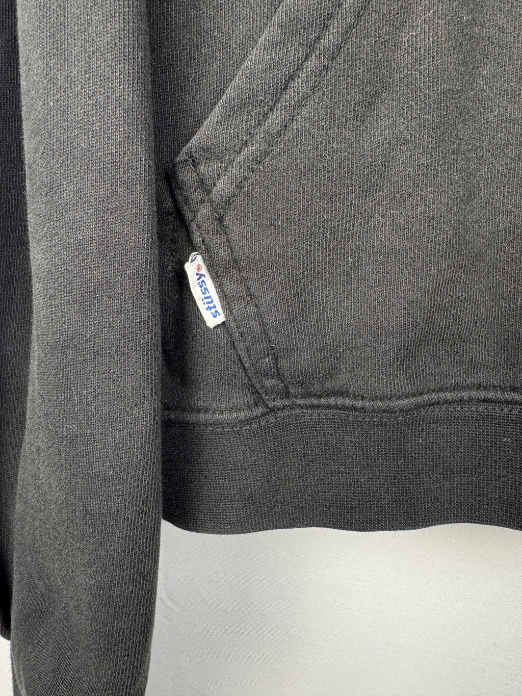 Stussy Black with Red Box Logo Hoodie