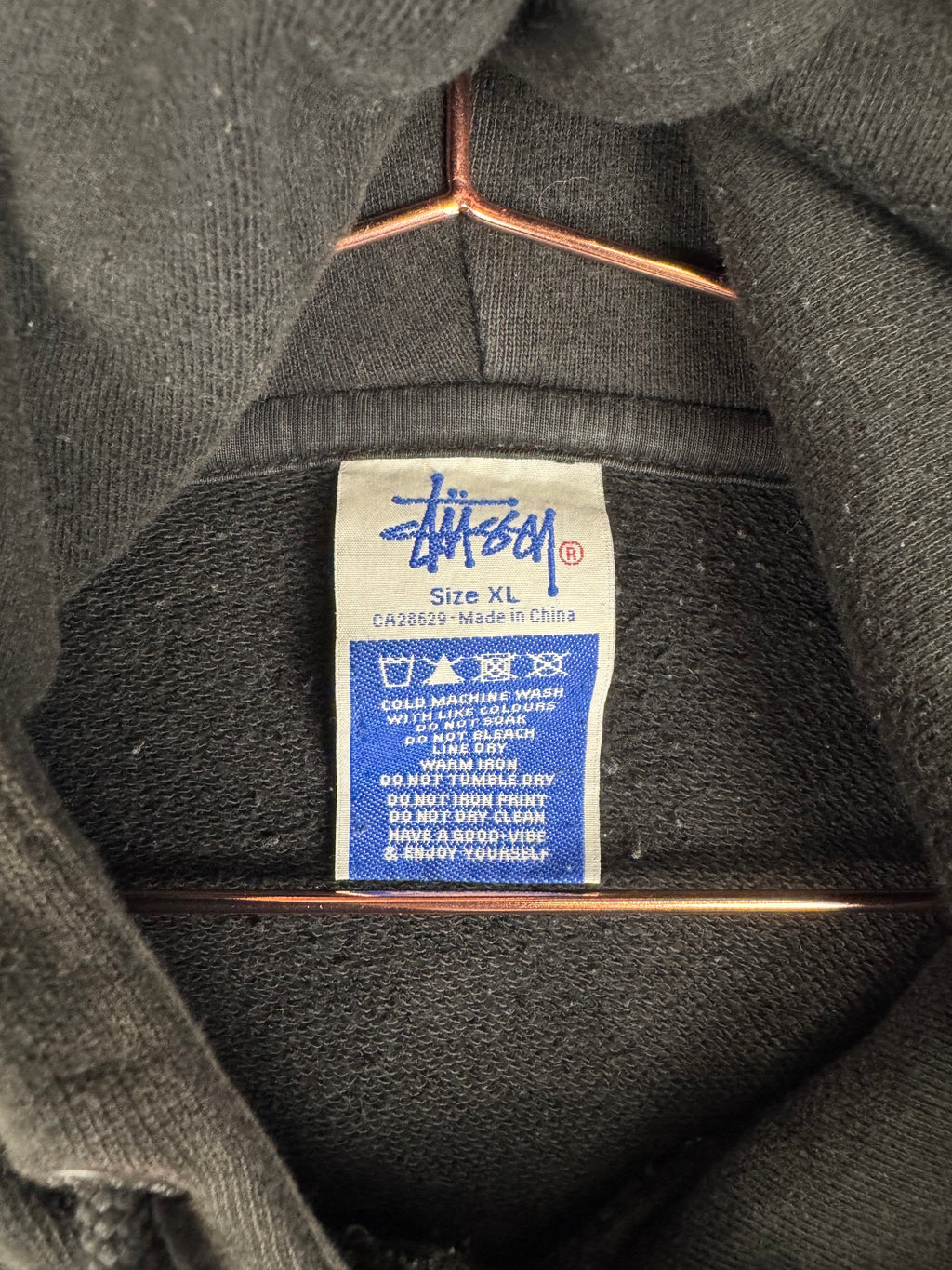 Stussy Black with Red Box Logo Hoodie