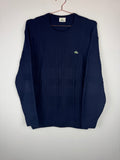 Lacoste Navy Blue Windowpane Check Pattern Knit Sweater