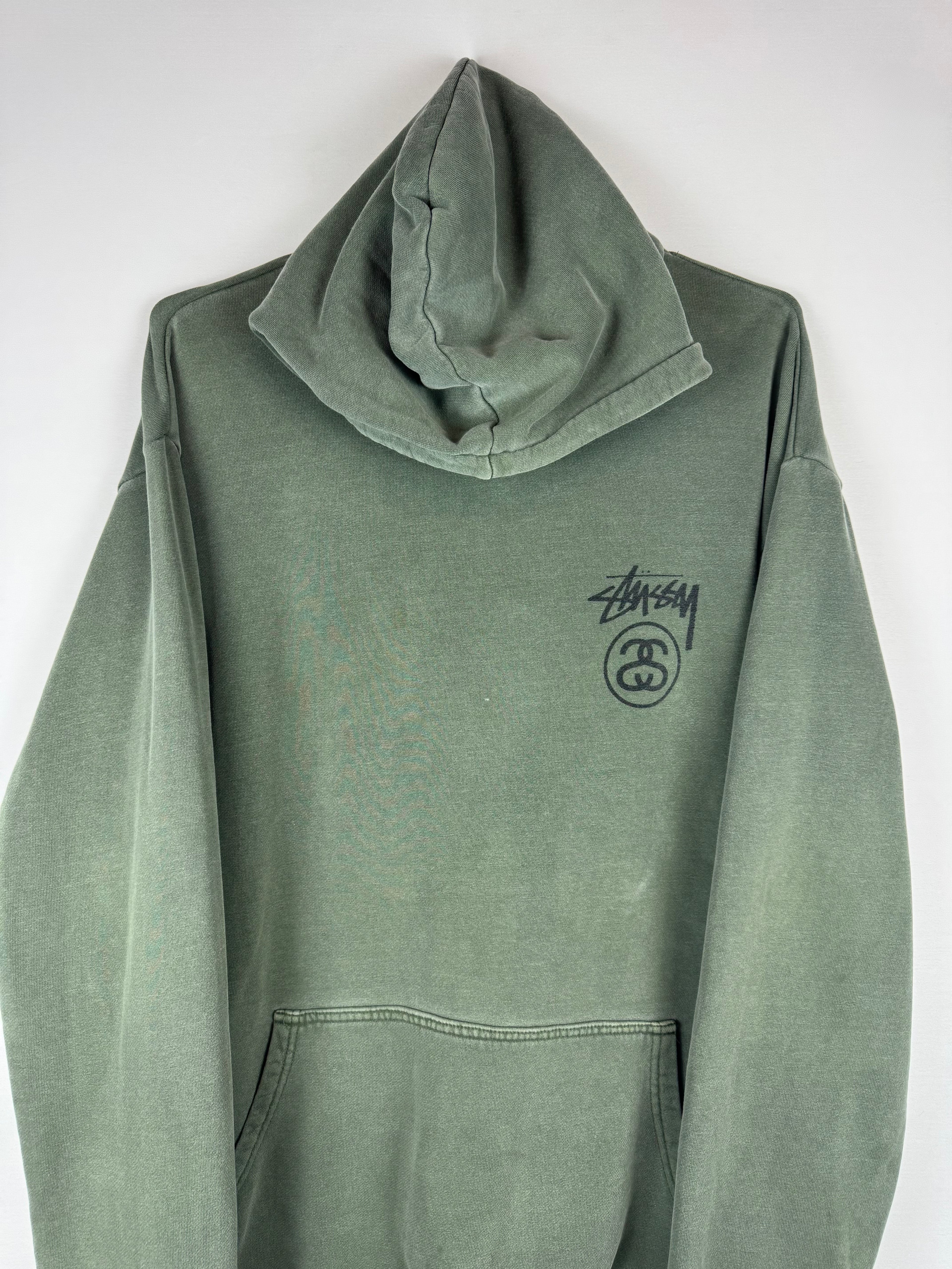 Stussy Washed Olive Green Hoodie