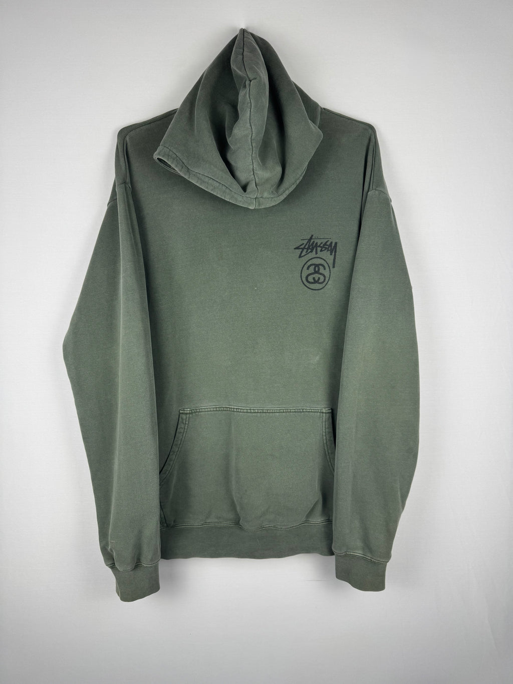 Stussy Washed Olive Green Hoodie