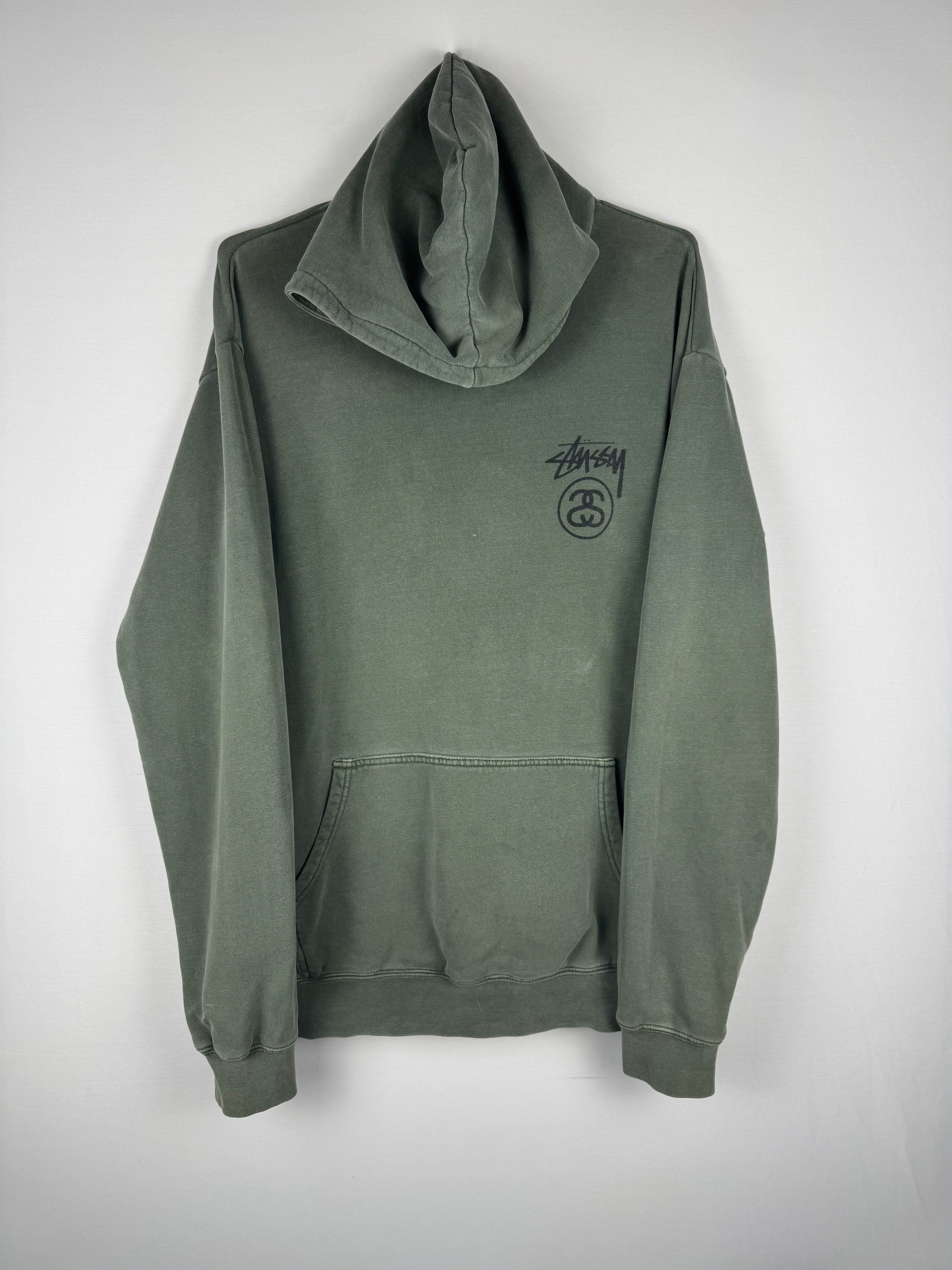 Stussy Washed Olive Green Hoodie