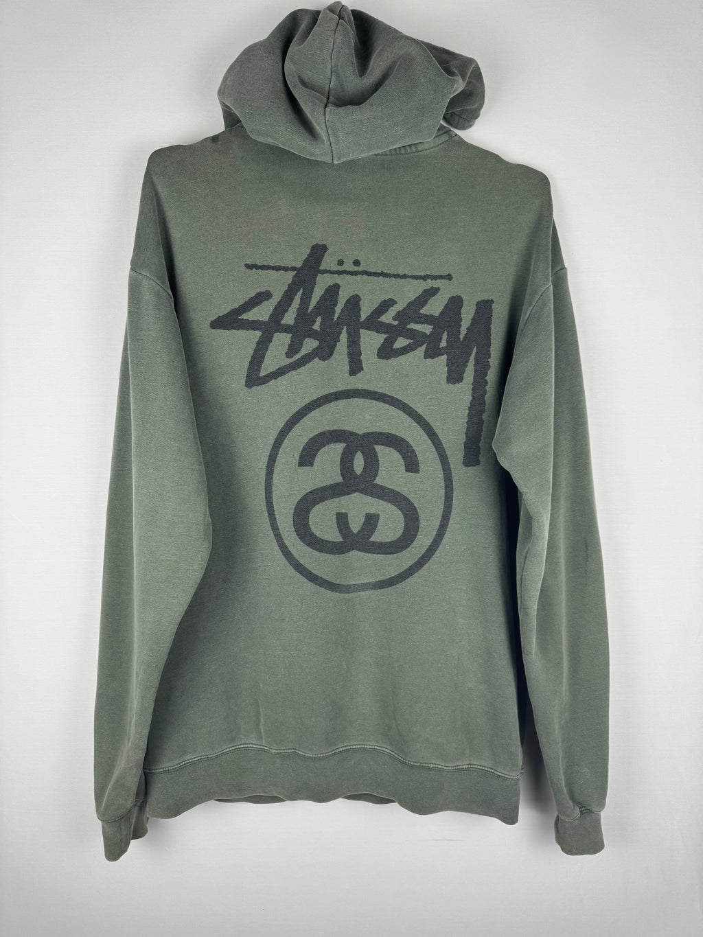 Stussy Washed Olive Green Hoodie