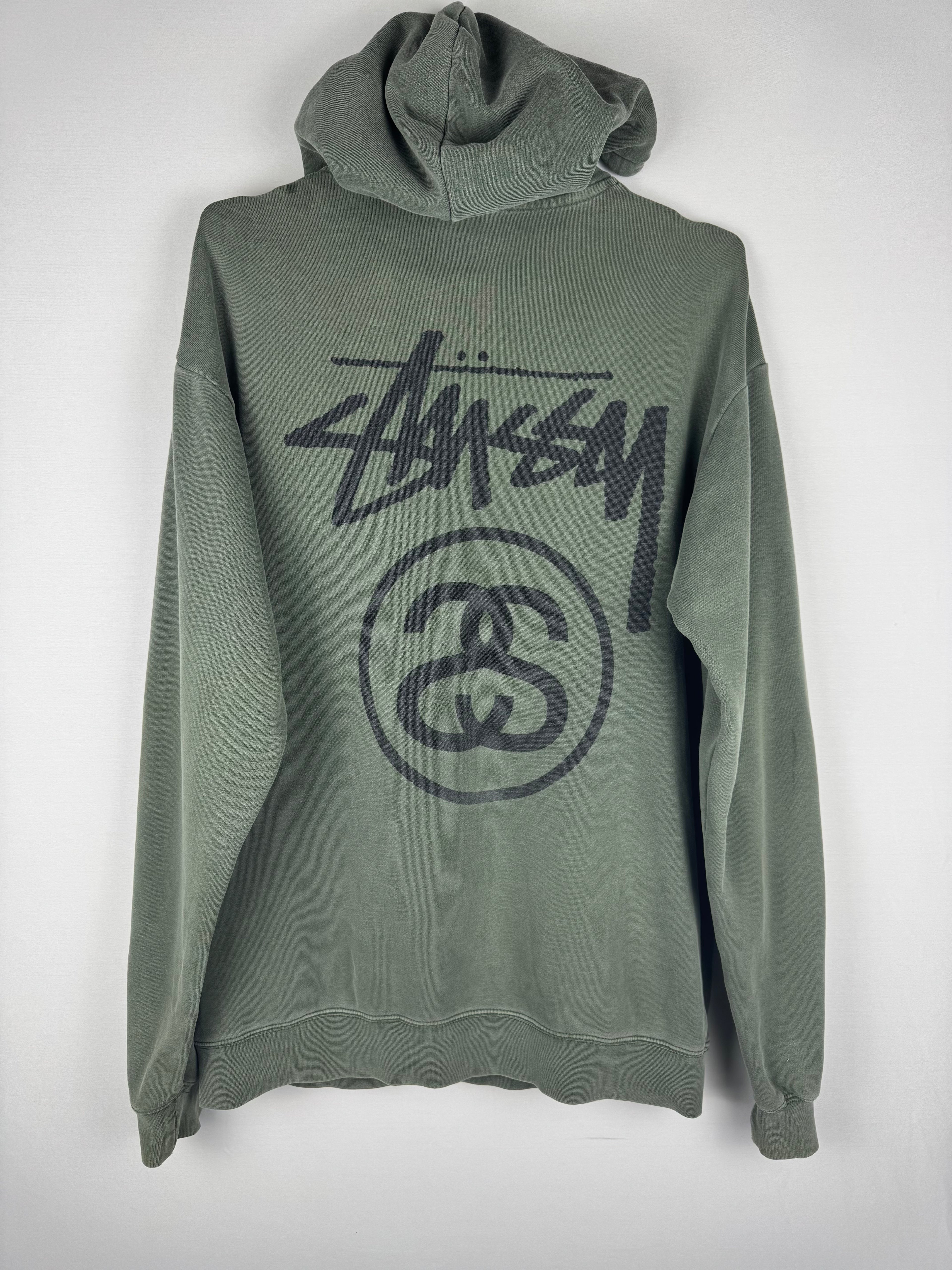 Stussy Washed Olive Green Hoodie
