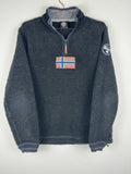 Washed Navy Napapijri Quarter-zip Sherpa Fleece