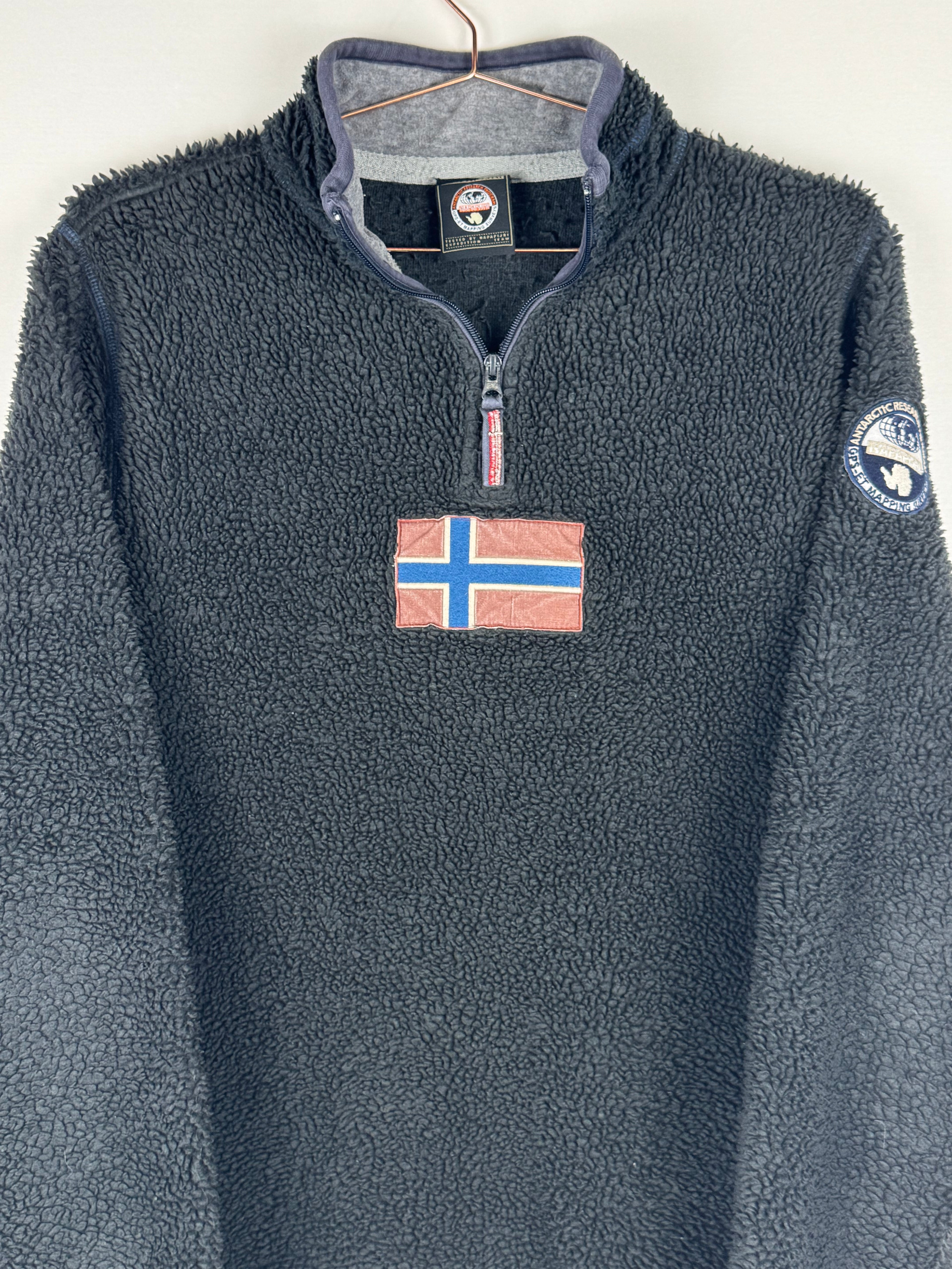 Washed Navy Napapijri Quarter-zip Sherpa Fleece