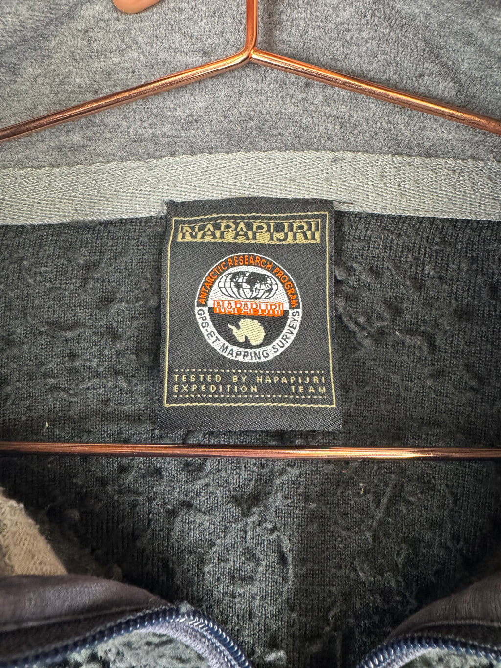 Washed Navy Napapijri Quarter-zip Sherpa Fleece