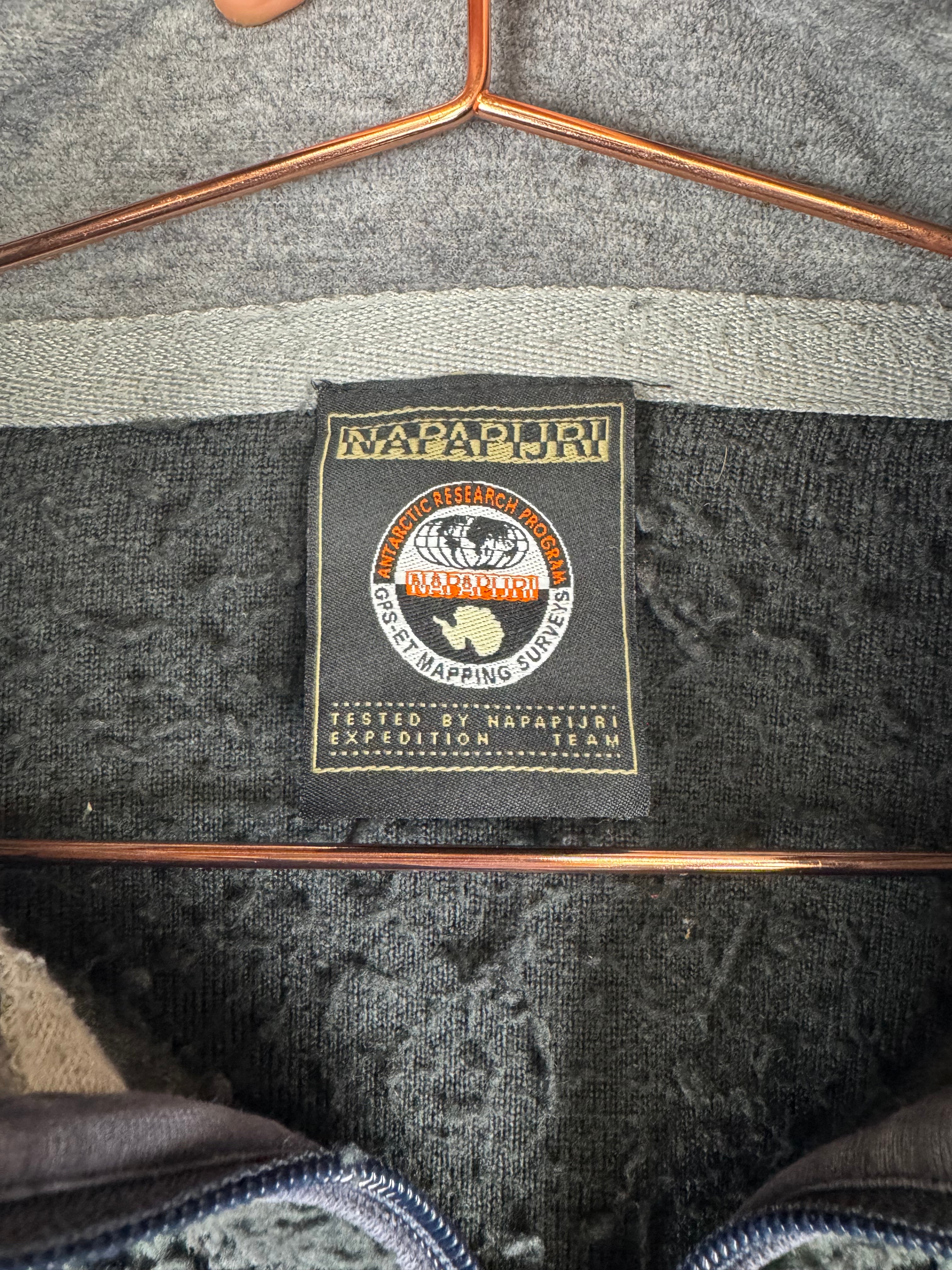 Washed Navy Napapijri Quarter-zip Sherpa Fleece