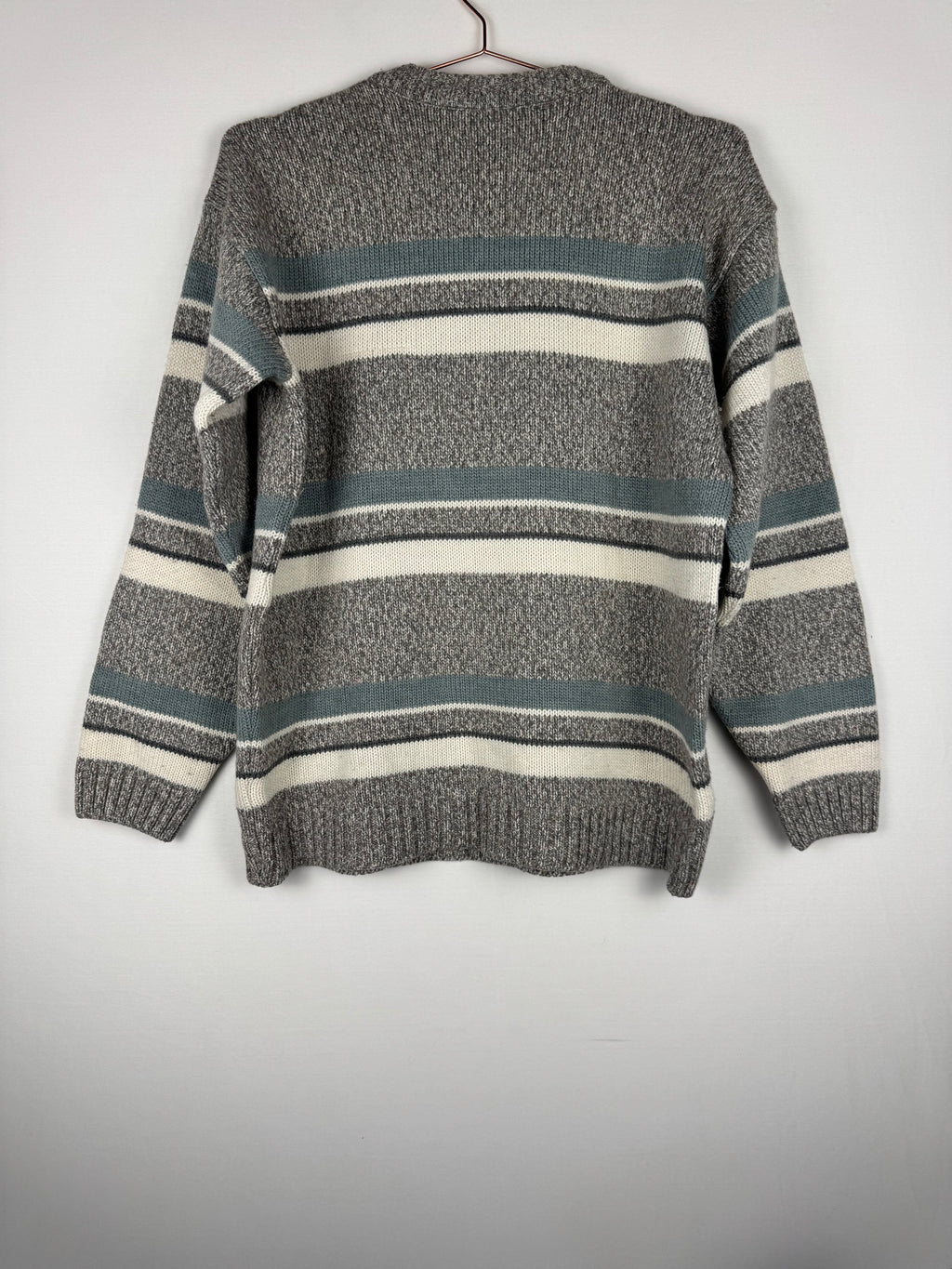 Lacoste Grey Multi-Stripe Knitted Sweater