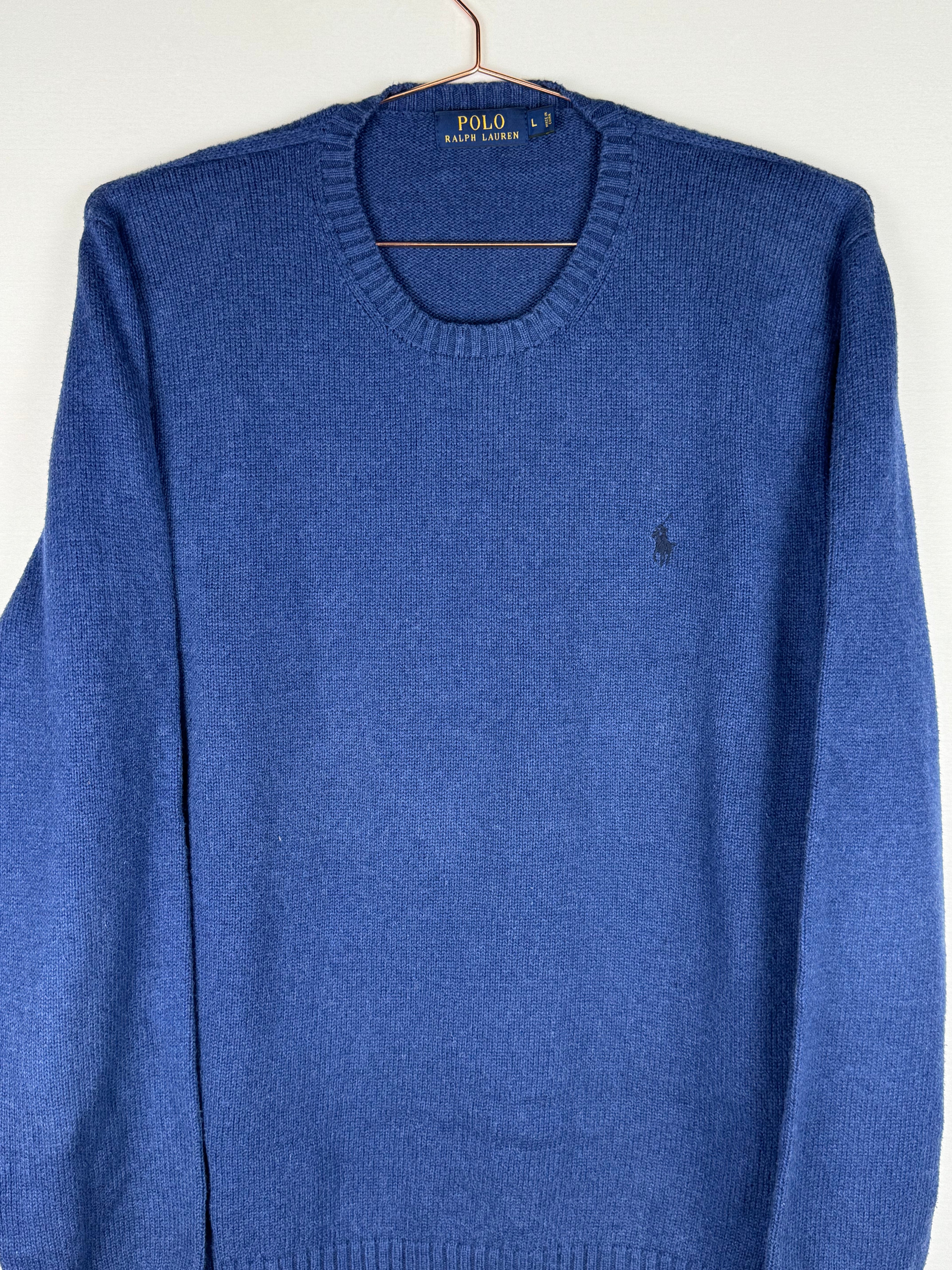 Ralph Lauren Blue Knitted Crewneck Jumper.