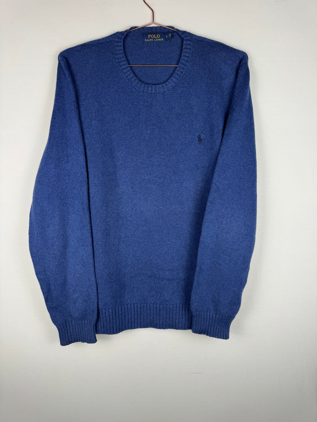 Ralph Lauren Blue Knitted Crewneck Jumper.