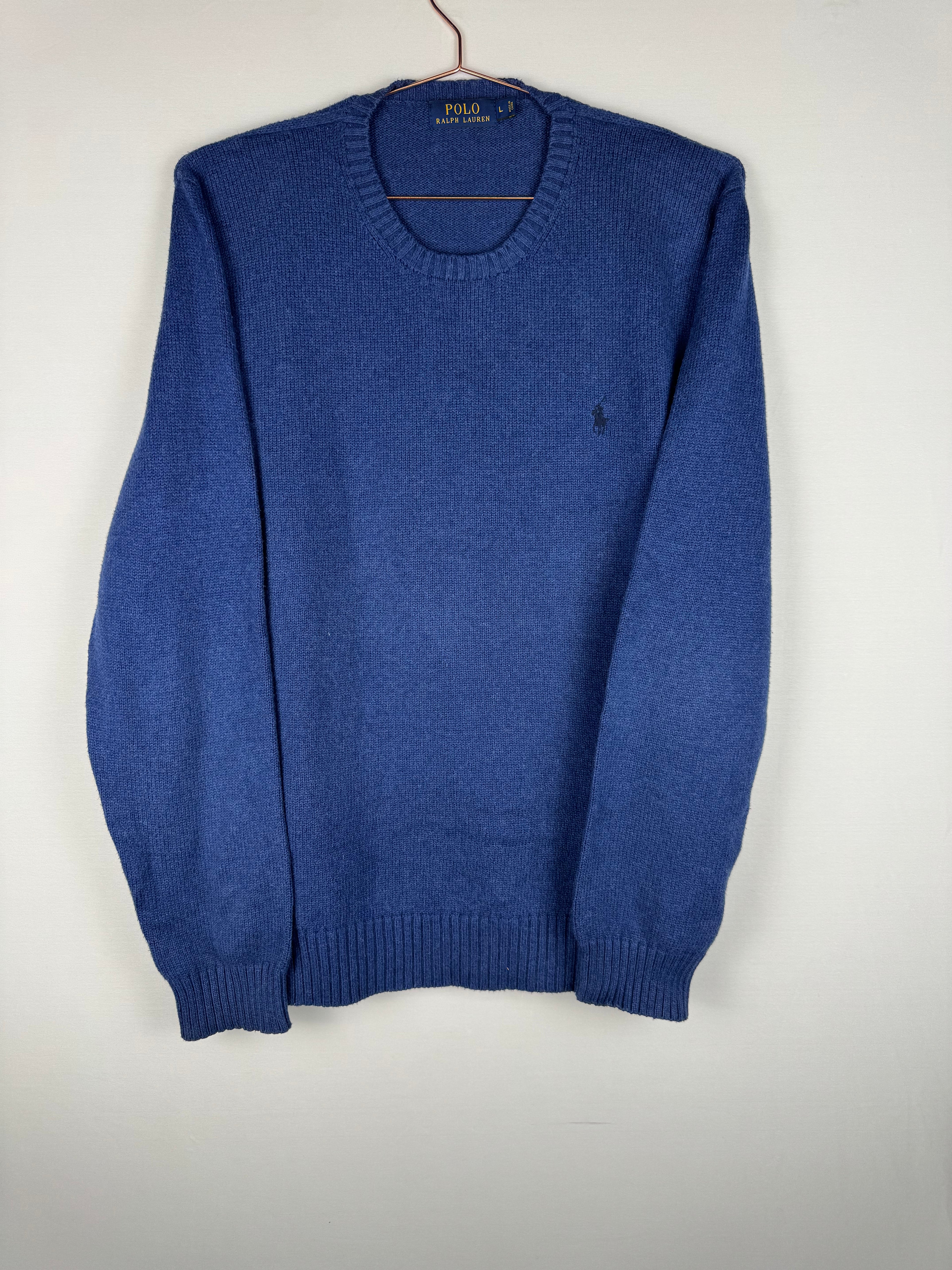 Ralph Lauren Blue Knitted Crewneck Jumper.