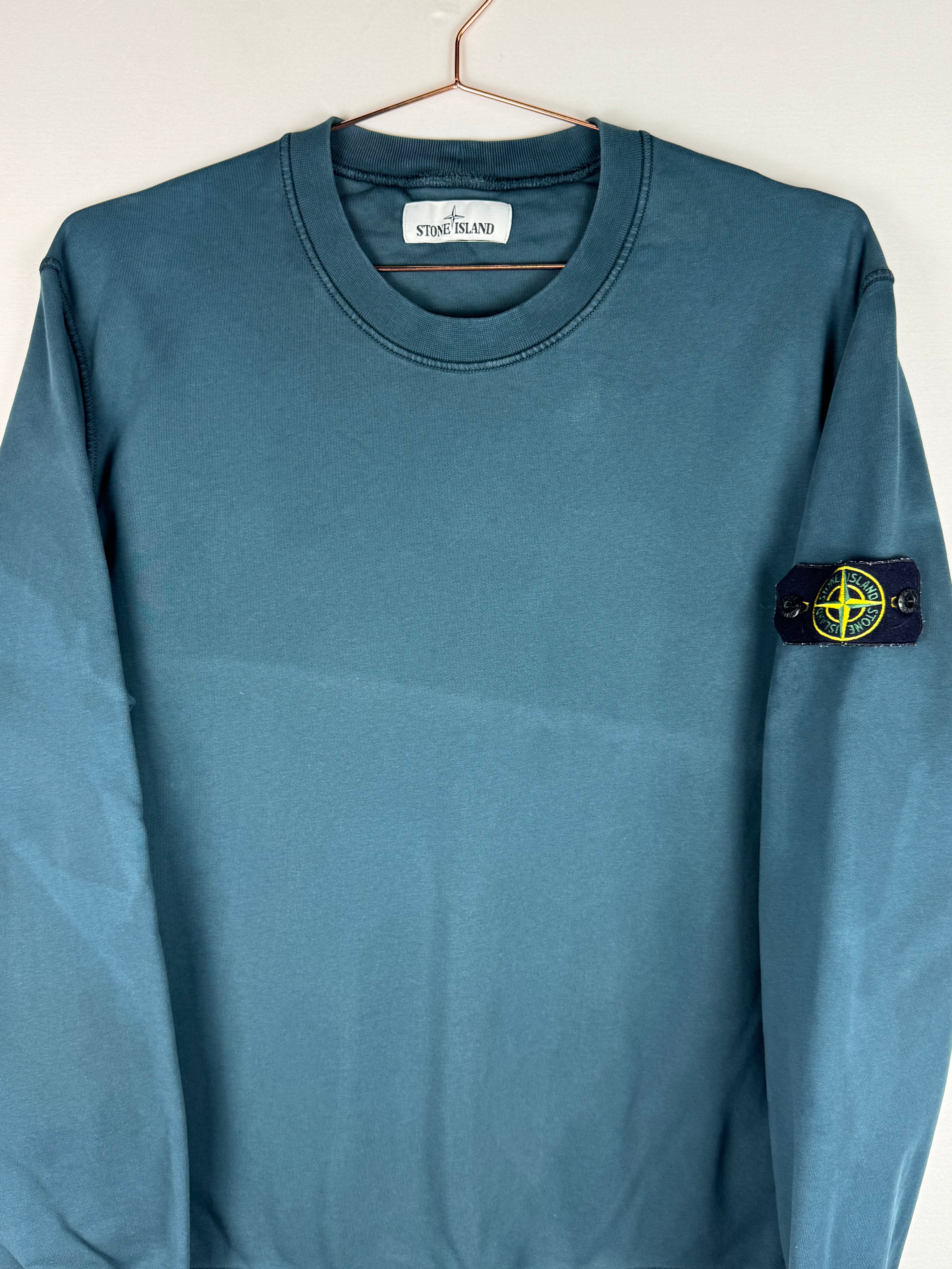 Stone Island Teal Blue Crewneck Sweatshirt