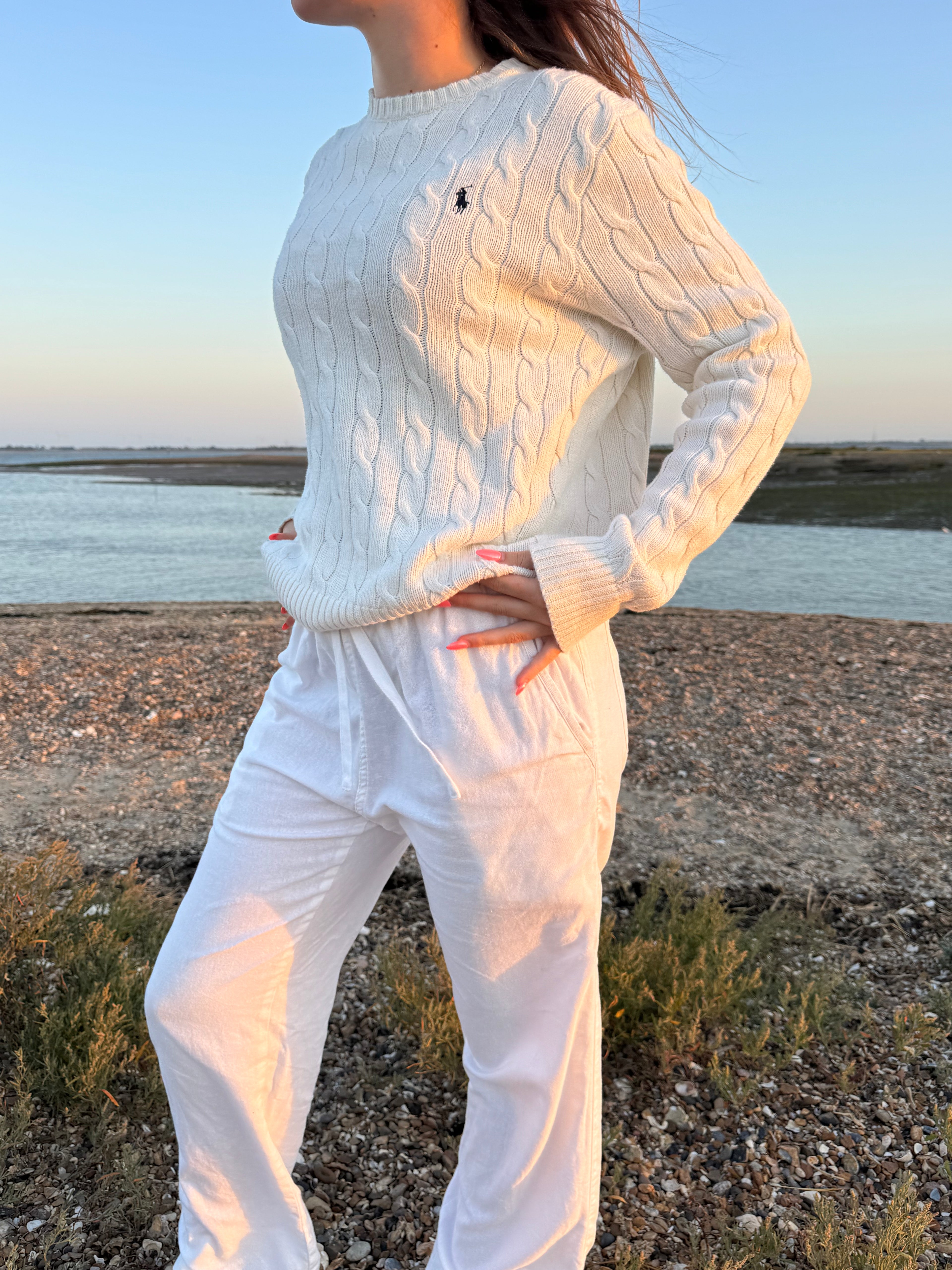 Ralph Lauren Cream Cable Knitted Jumper