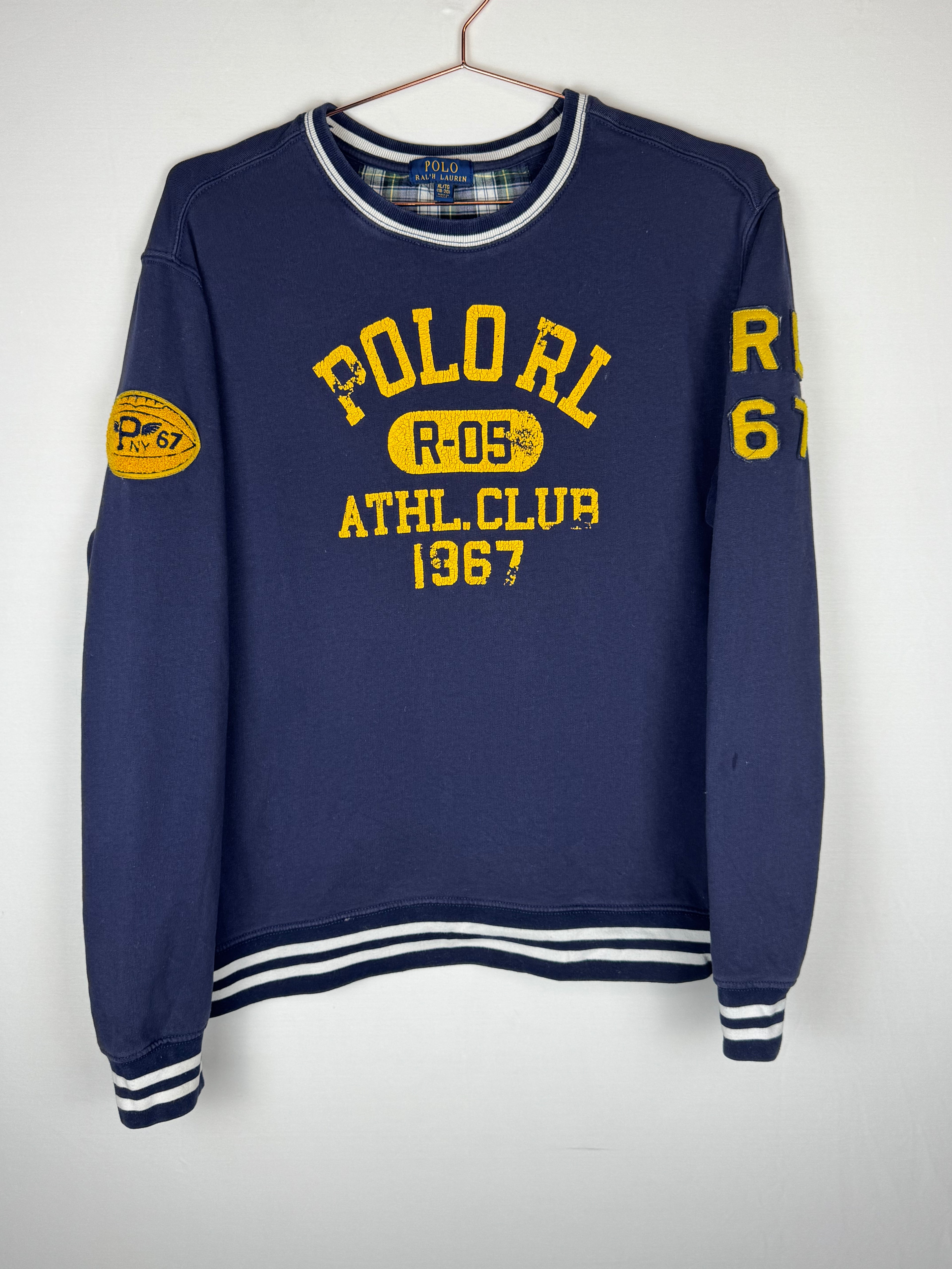Ralph Lauren Navy Blue Athletic Club Graphic Sweatshirt