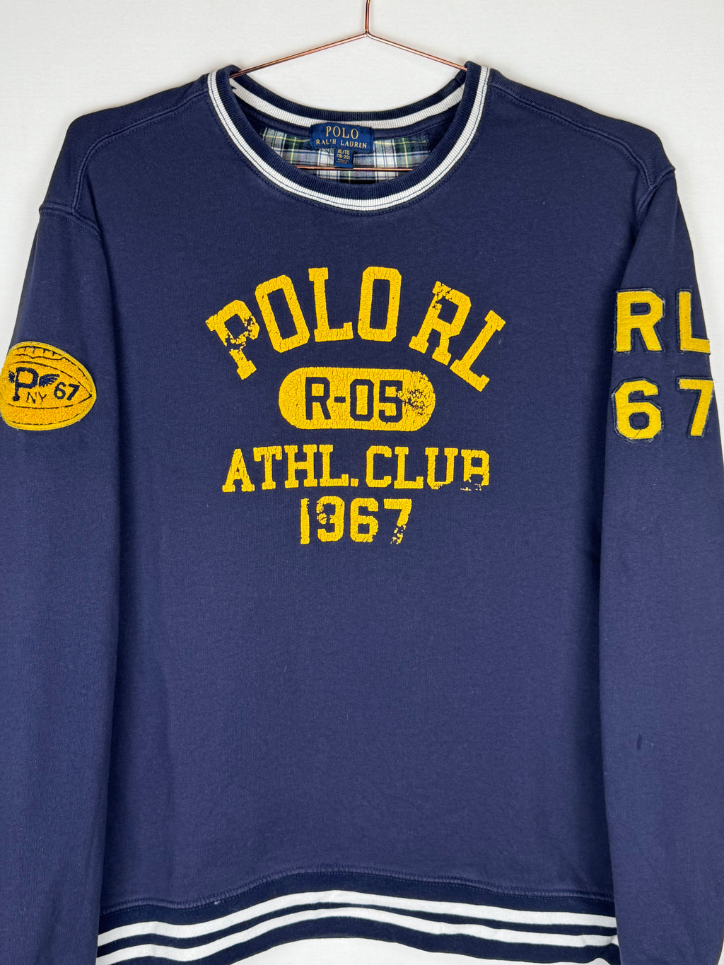 Ralph Lauren Navy Blue Athletic Club Graphic Sweatshirt