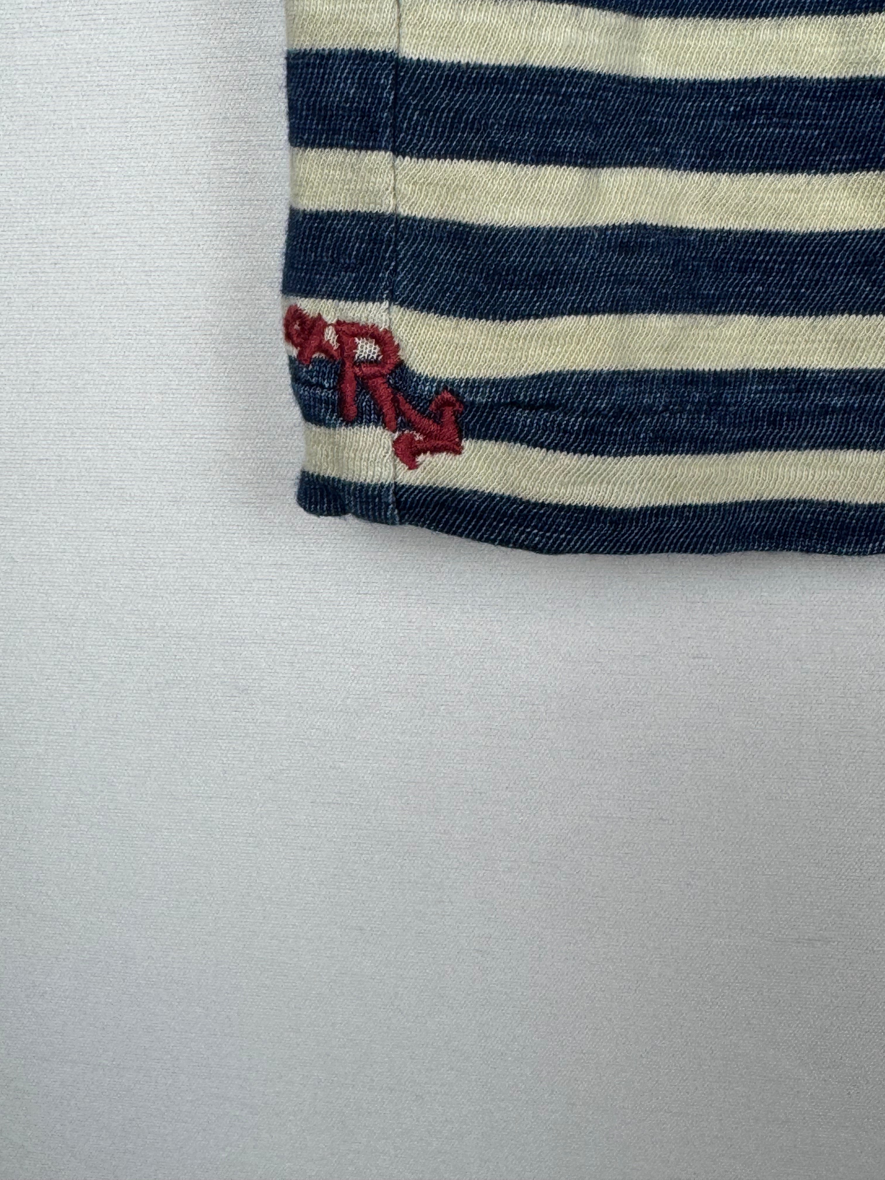 Ralph Lauren Navy and Cream Striped T-shirt