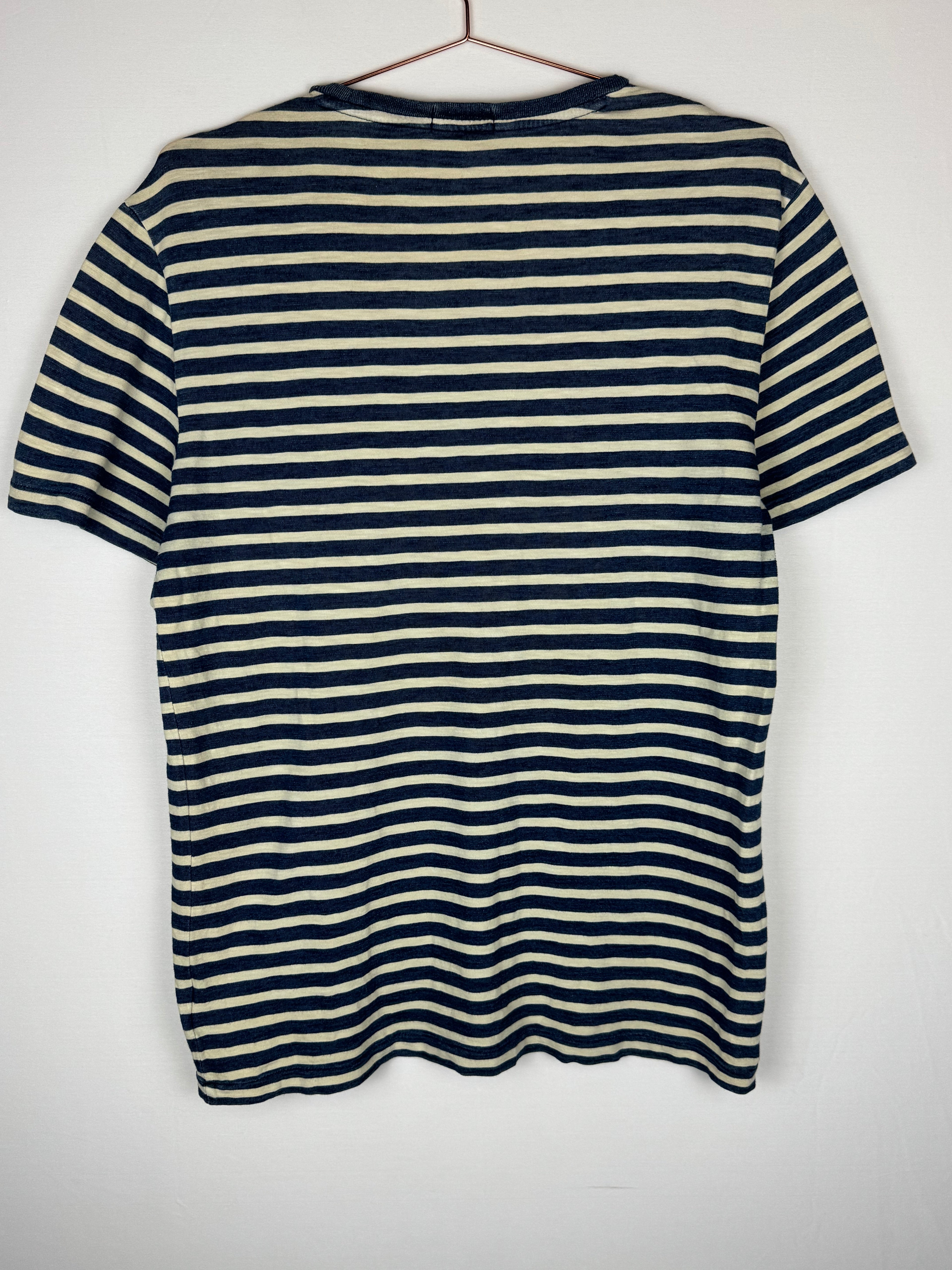 Ralph Lauren Navy and Cream Striped T-shirt
