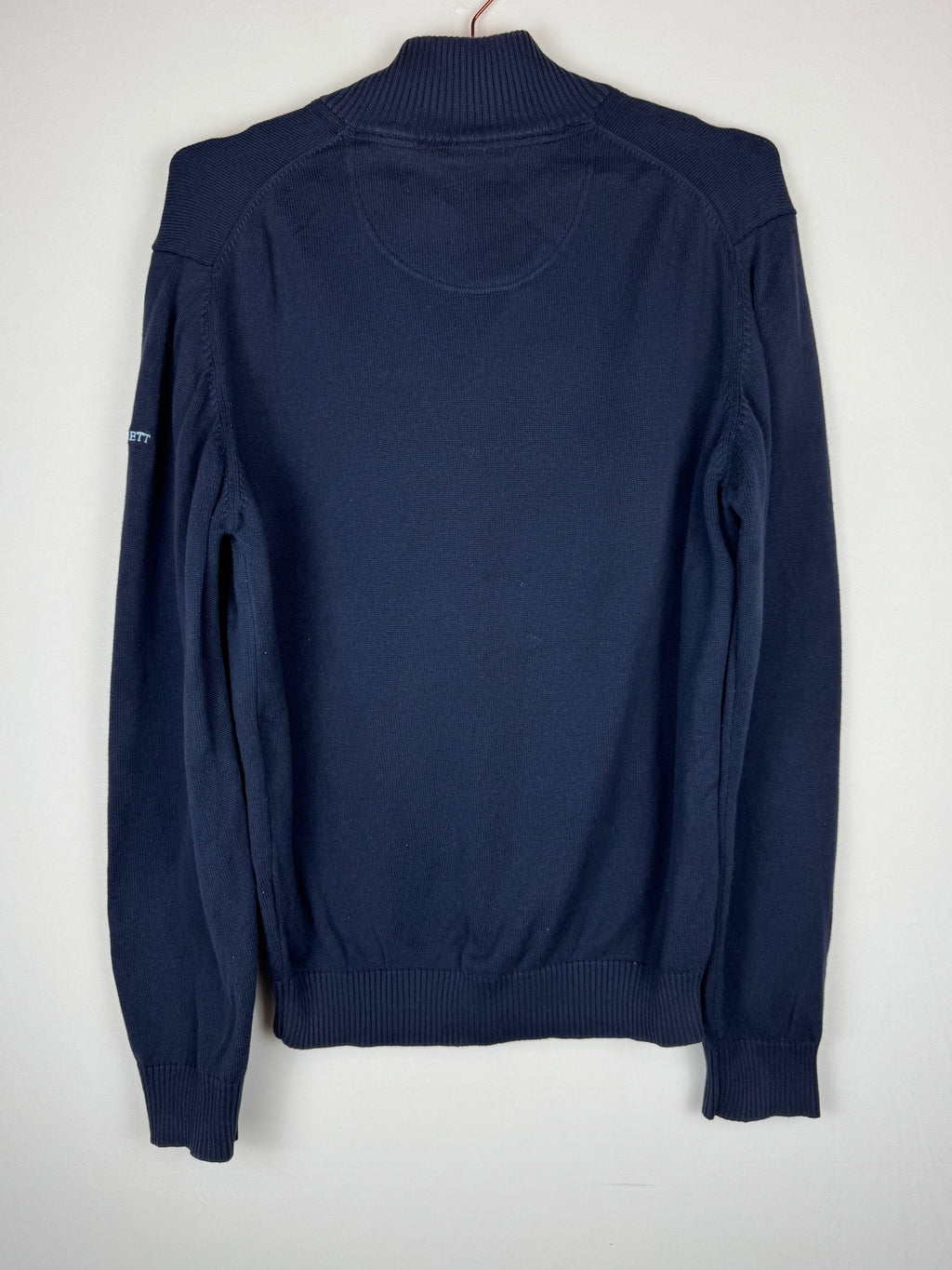 Hackett Navy Blue Quarter-Zip Cotton Jumper