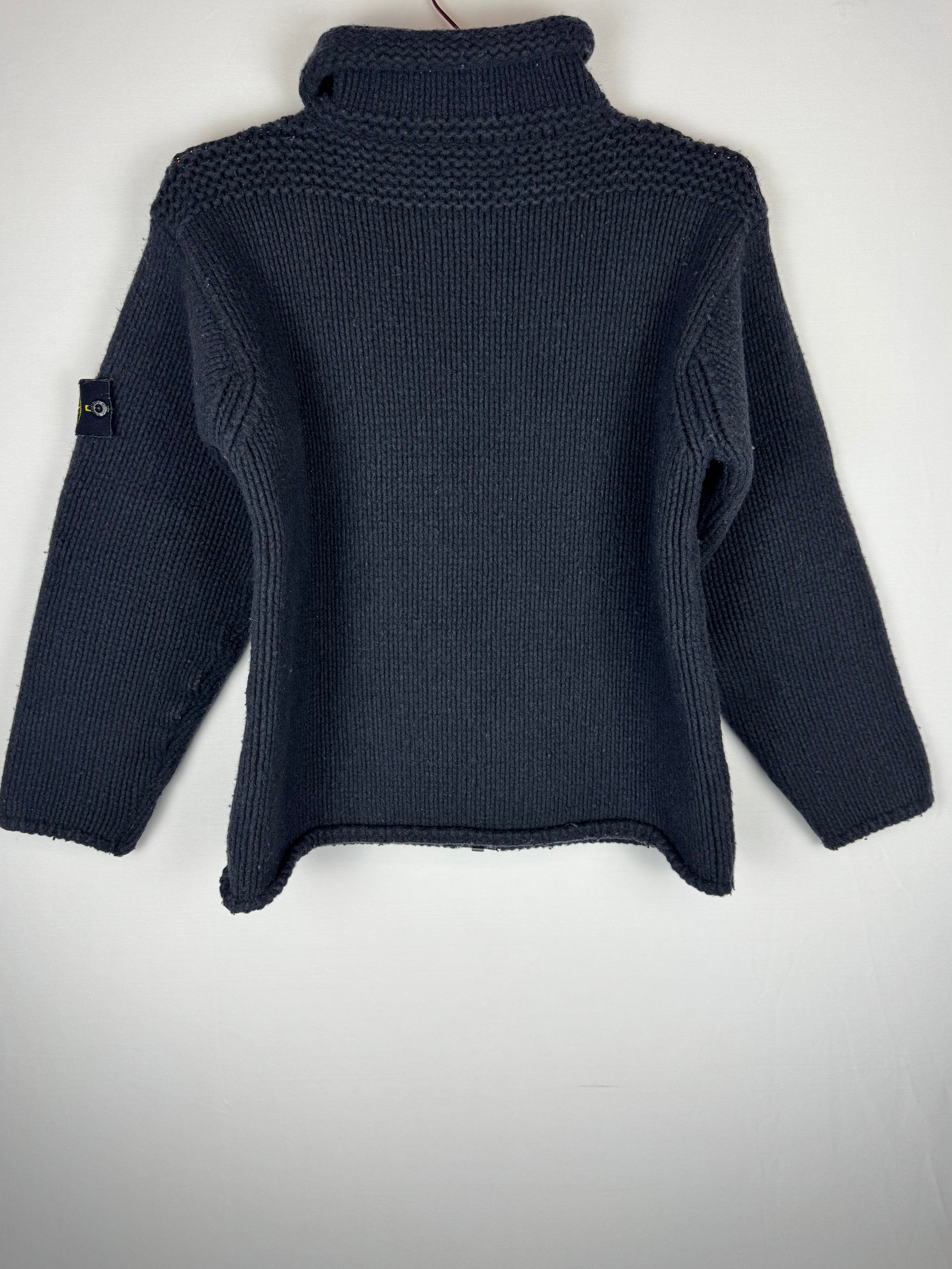 Stone Island Black Full-Zip Knitted Jumper