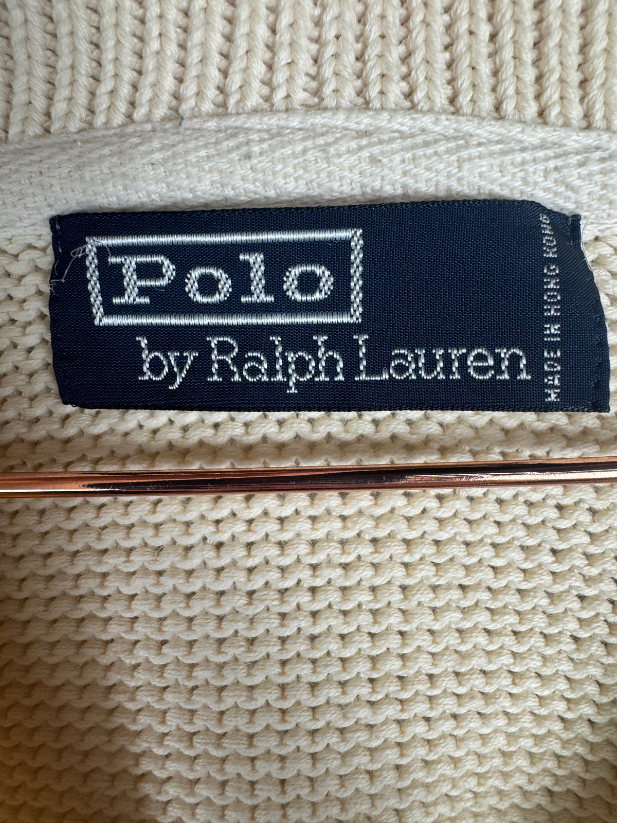 Ralph Lauren Cream V-Neck Knitted Jumper