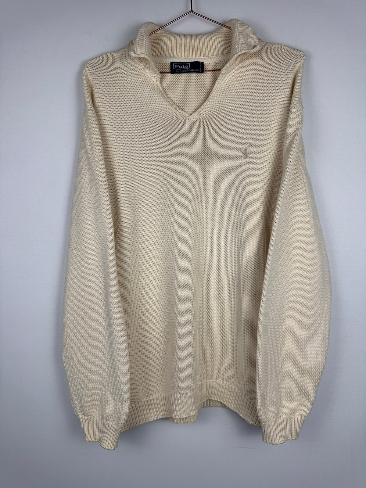Ralph Lauren Cream V-Neck Knitted Jumper