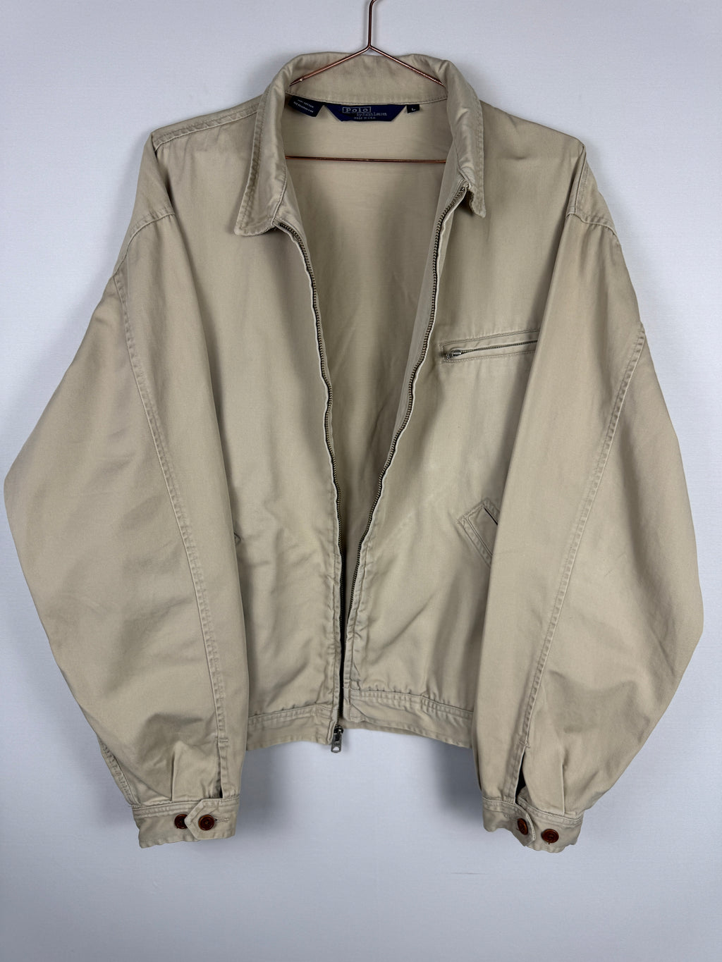 Vintage 1990s/1980s Ralph Lauren Beige Zip-up Jacket