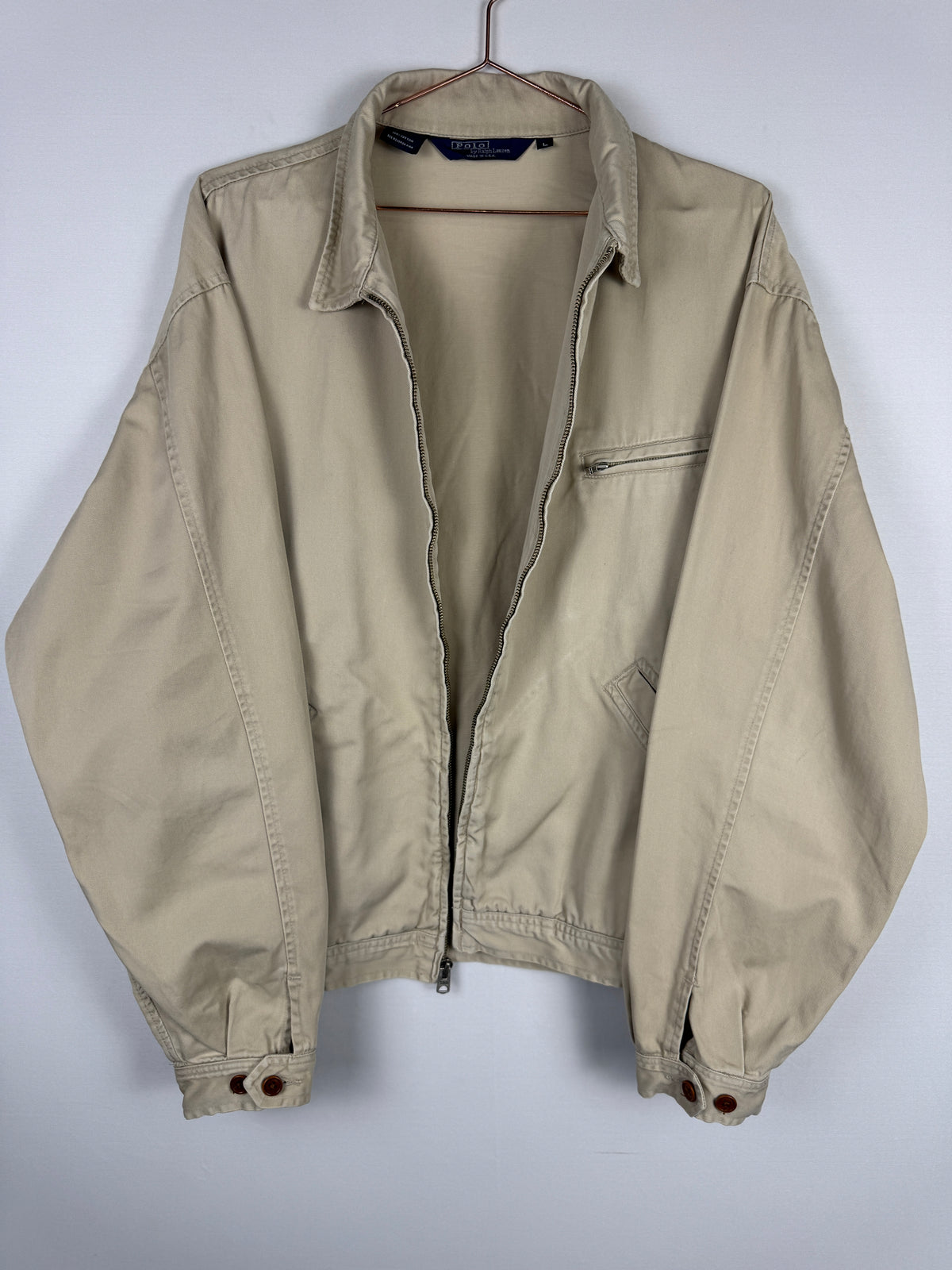 Vintage 1990s/1980s Ralph Lauren Beige Zip-up Jacket