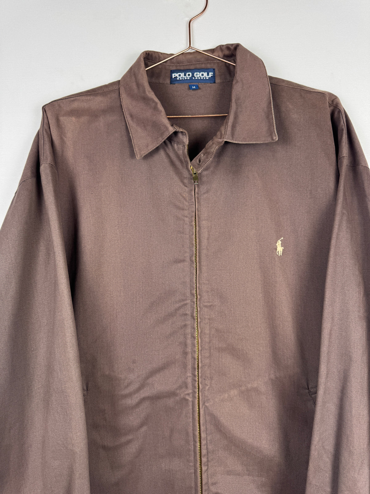 Ralph Lauren Vintage Brown Golf Zip-up Harrington Jacket