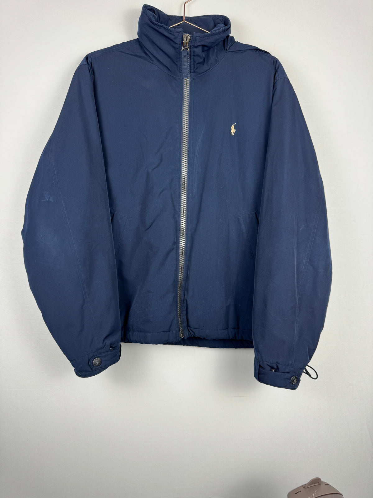 Ralph Lauren Navy Stowaway Hooded Zip-Up Jacket