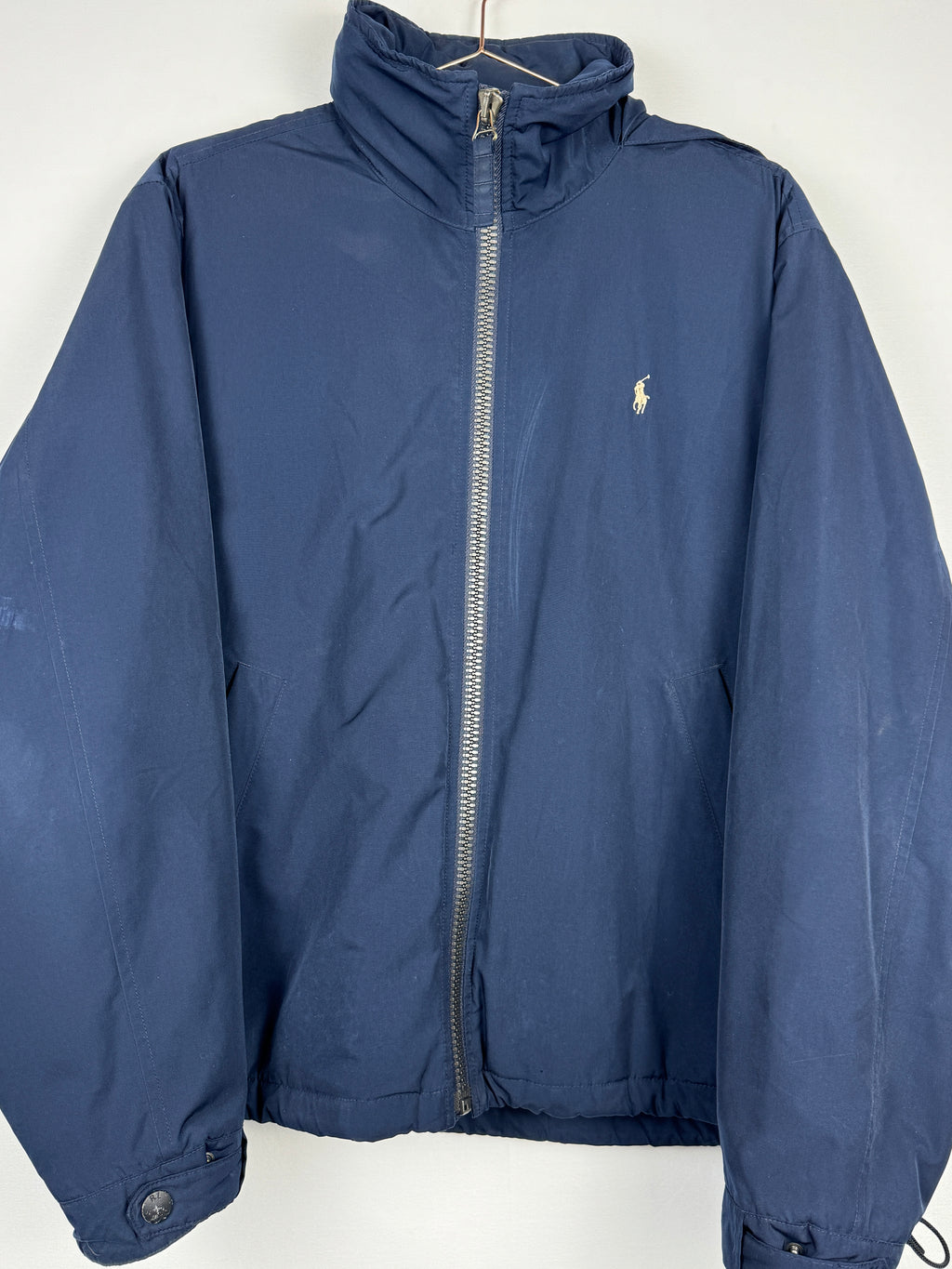 Ralph Lauren Navy Stowaway Hooded Zip-Up Jacket