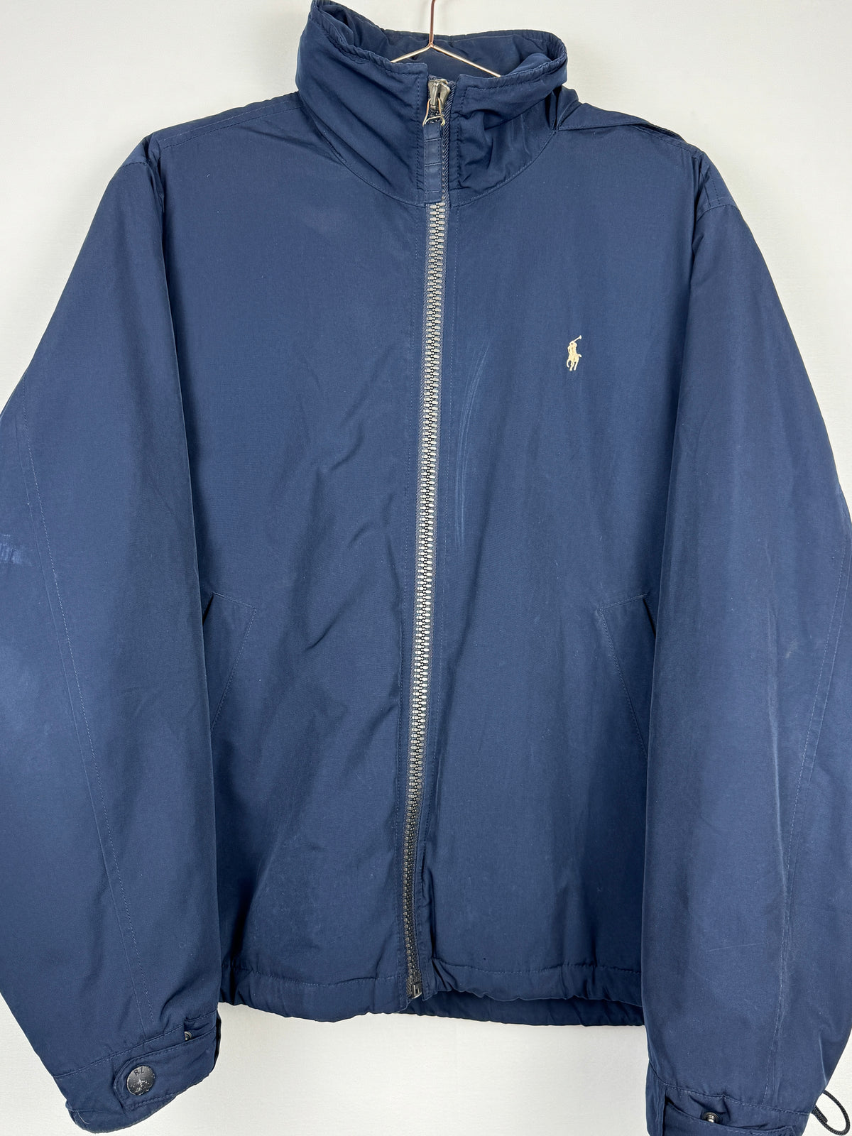 Ralph Lauren Navy Stowaway Hooded Zip-Up Jacket