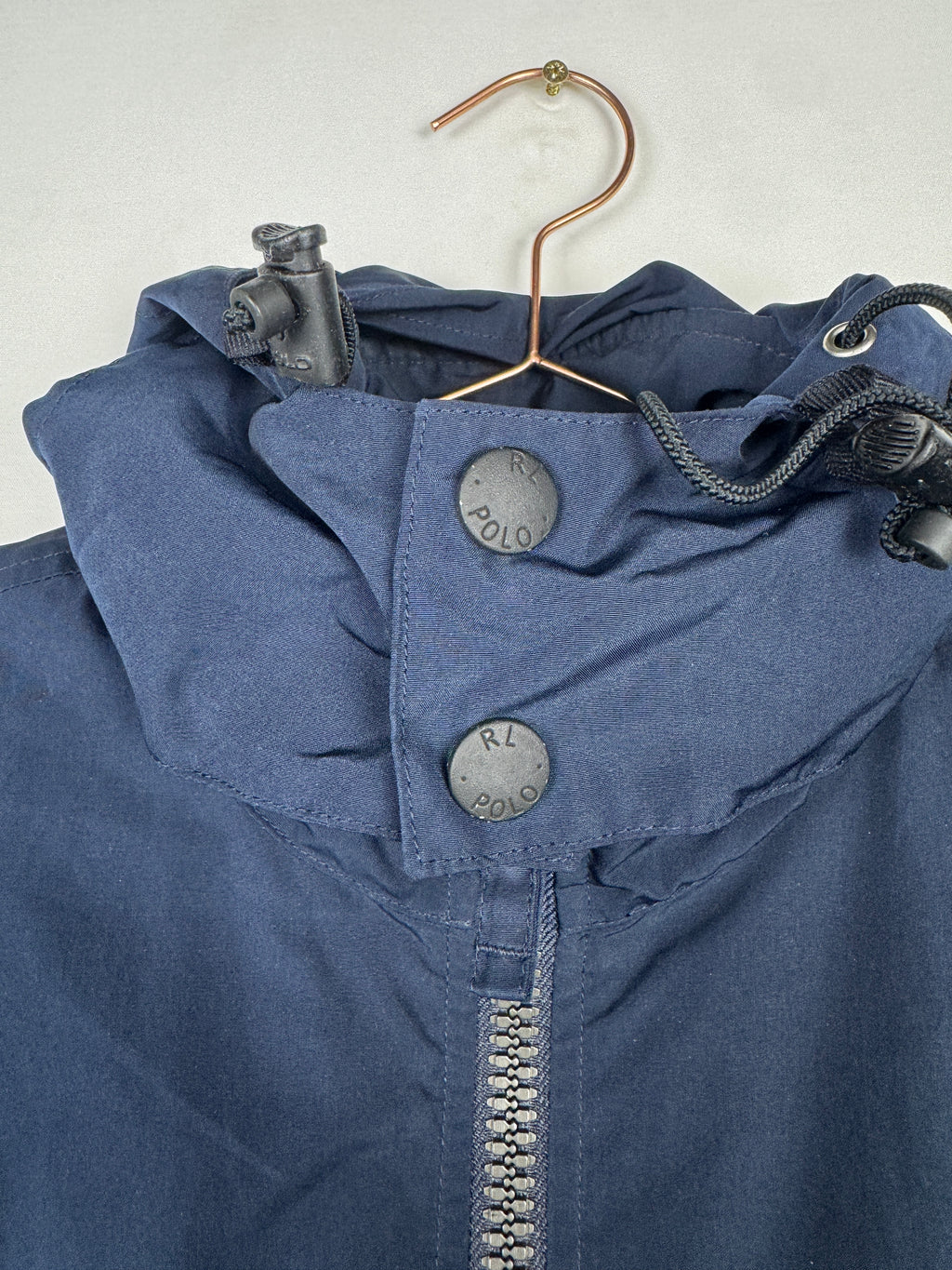 Ralph Lauren Navy Stowaway Hooded Zip-Up Jacket